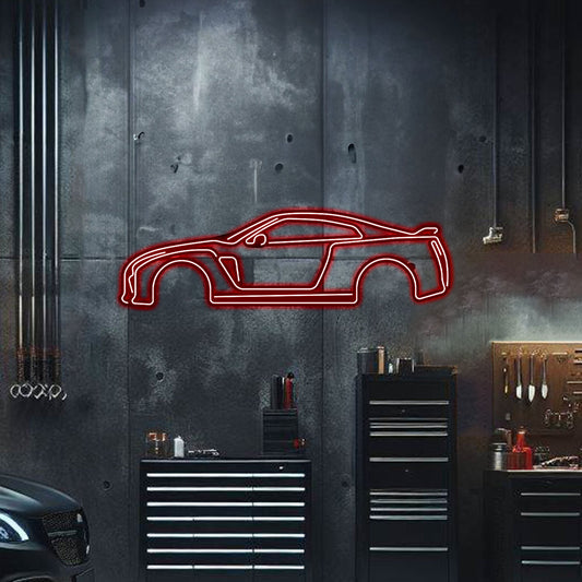 Skyline GT-R R35 Metal Neon Car Wall Art - MTN0037