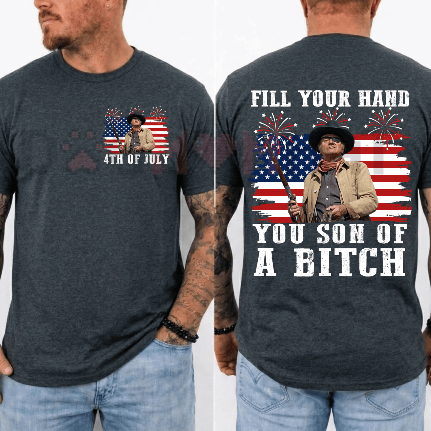 John Wayne "Fill Your Hand" Retro Independence Day T-Shirt