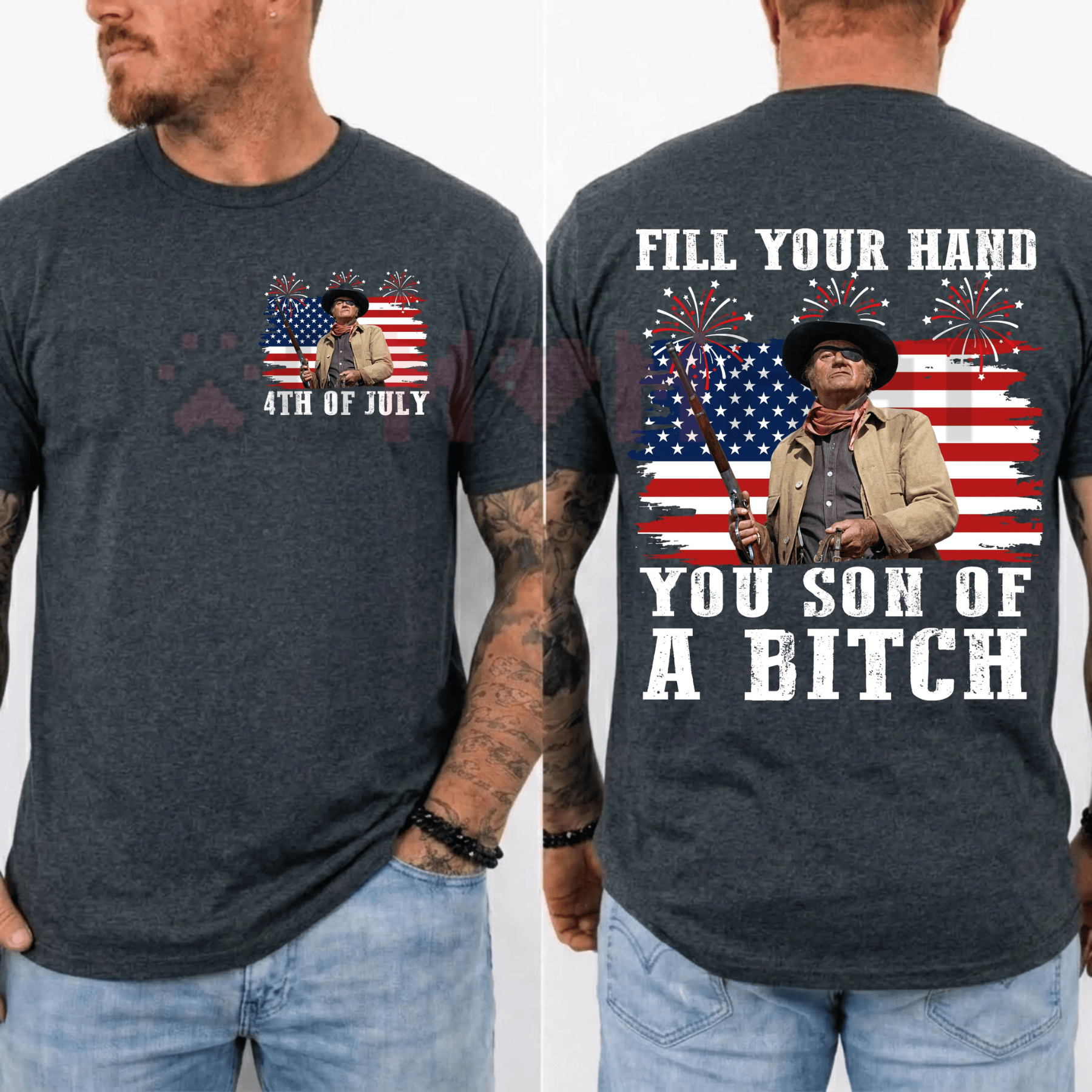 John Wayne "Fill Your Hand" Retro Independence Day T-Shirt
