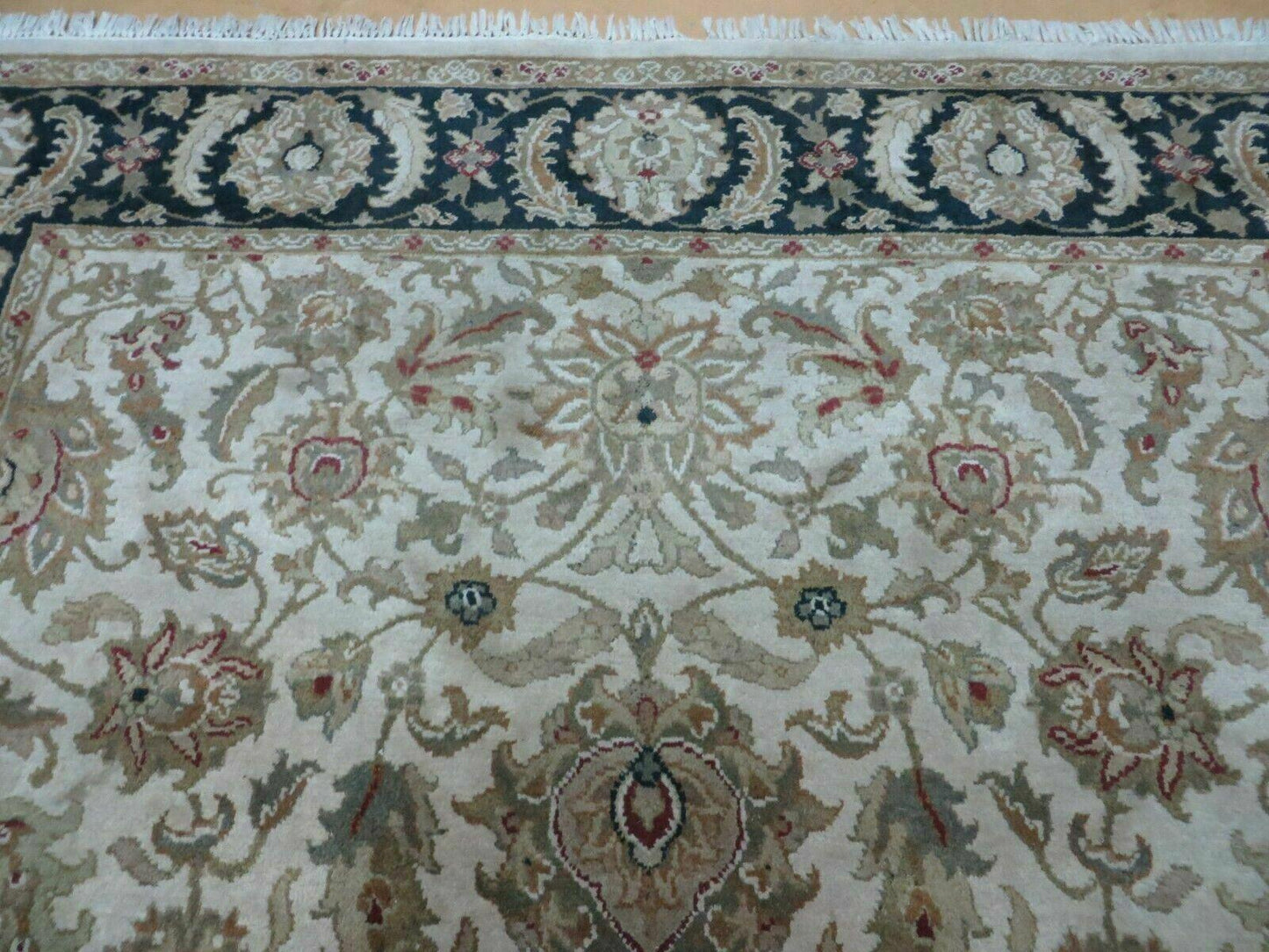 6' X 9' Vintage Handmade India Top Quality Jaipur Floral Oriental Tea Wash Nice