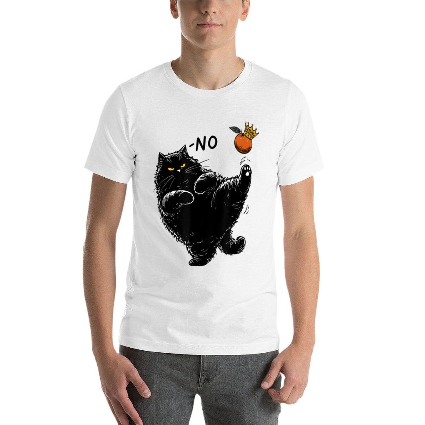 Funny Angry Black Cat Thats No Kings In America Kitty  Easy-care T-Shirt