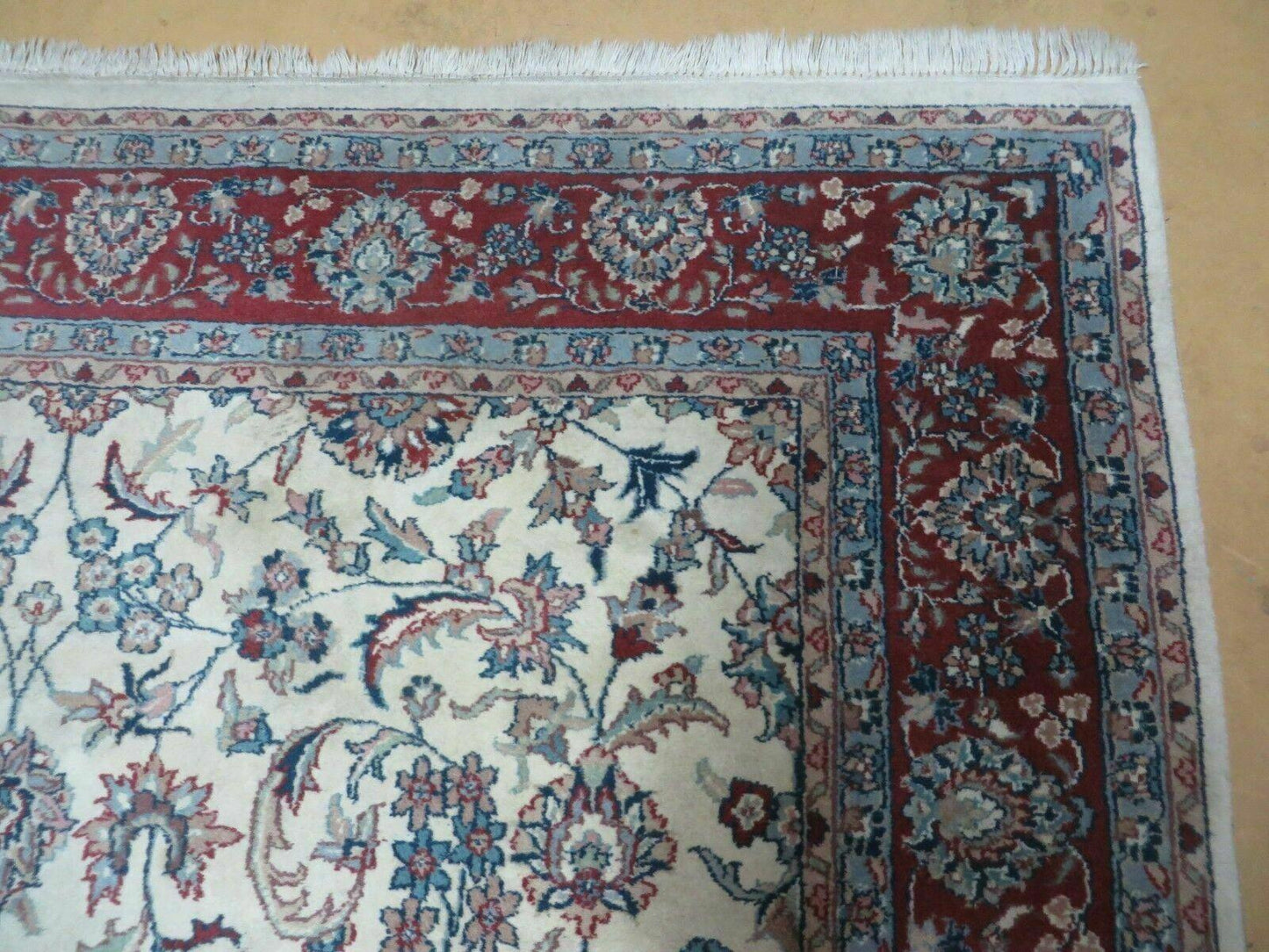 6' X 9' Vintage Handmade Fine Chinese Floral Oriental Wool Rug Carpet Beige