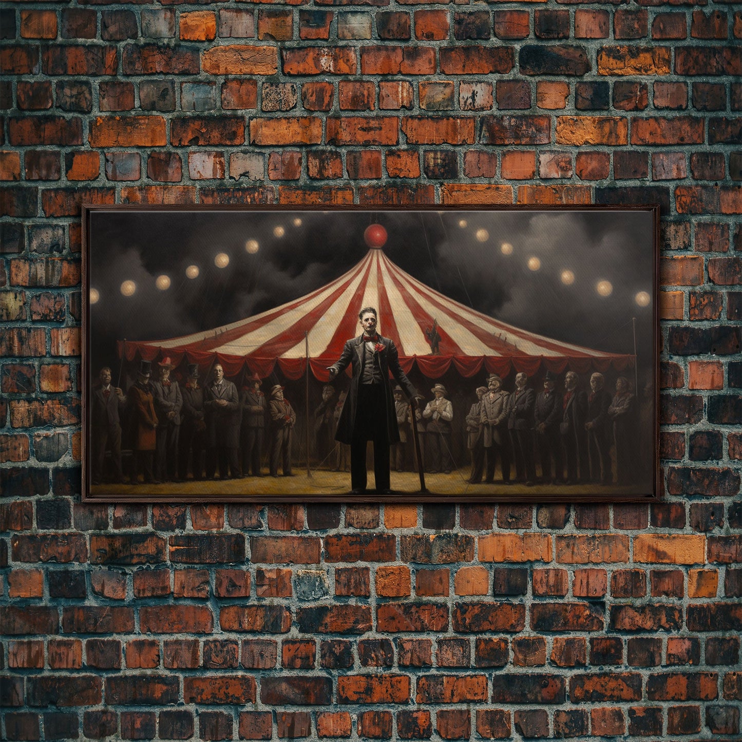 The Cursed Circus, Unique Halloween Art, Framed Canvas Print, Halloween Poster Art, Horror Prints, Victorian Oil Painting, Halloween Decor
