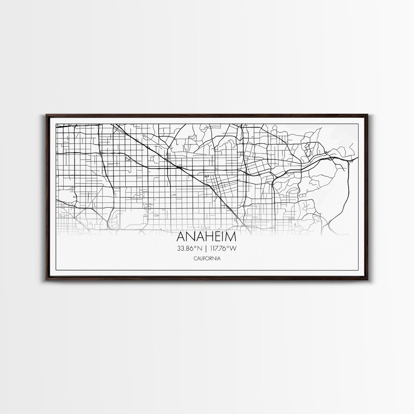 Anaheim Street Map, California Map, Map Print, Modern Art, Wall Art, Canvas Print, Room Décor Aesthetic, Indie Room Décor, Wall Prints