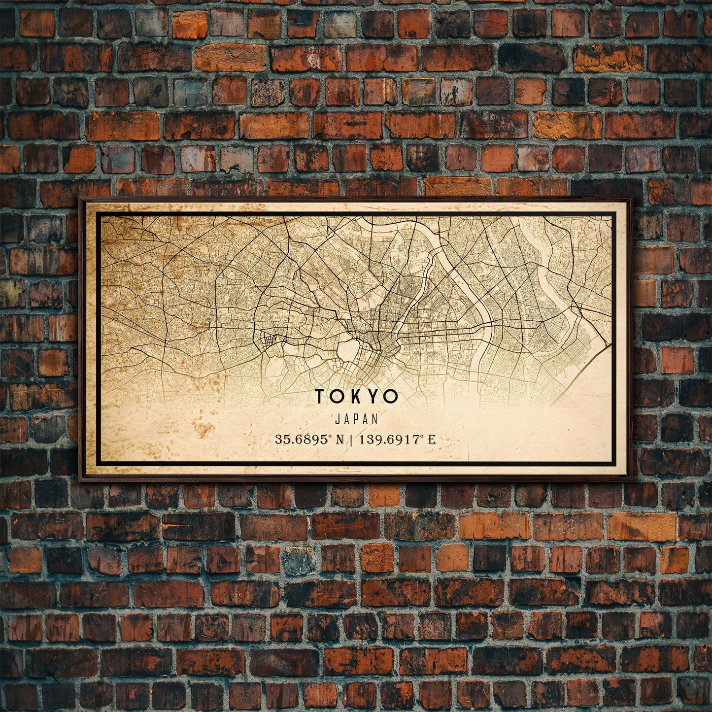 Tokyo Japan map print poster or framed canvas, Tokyo map print poster canvas, Tokyo Japan city map print poster canvas, Vintage Travel Art