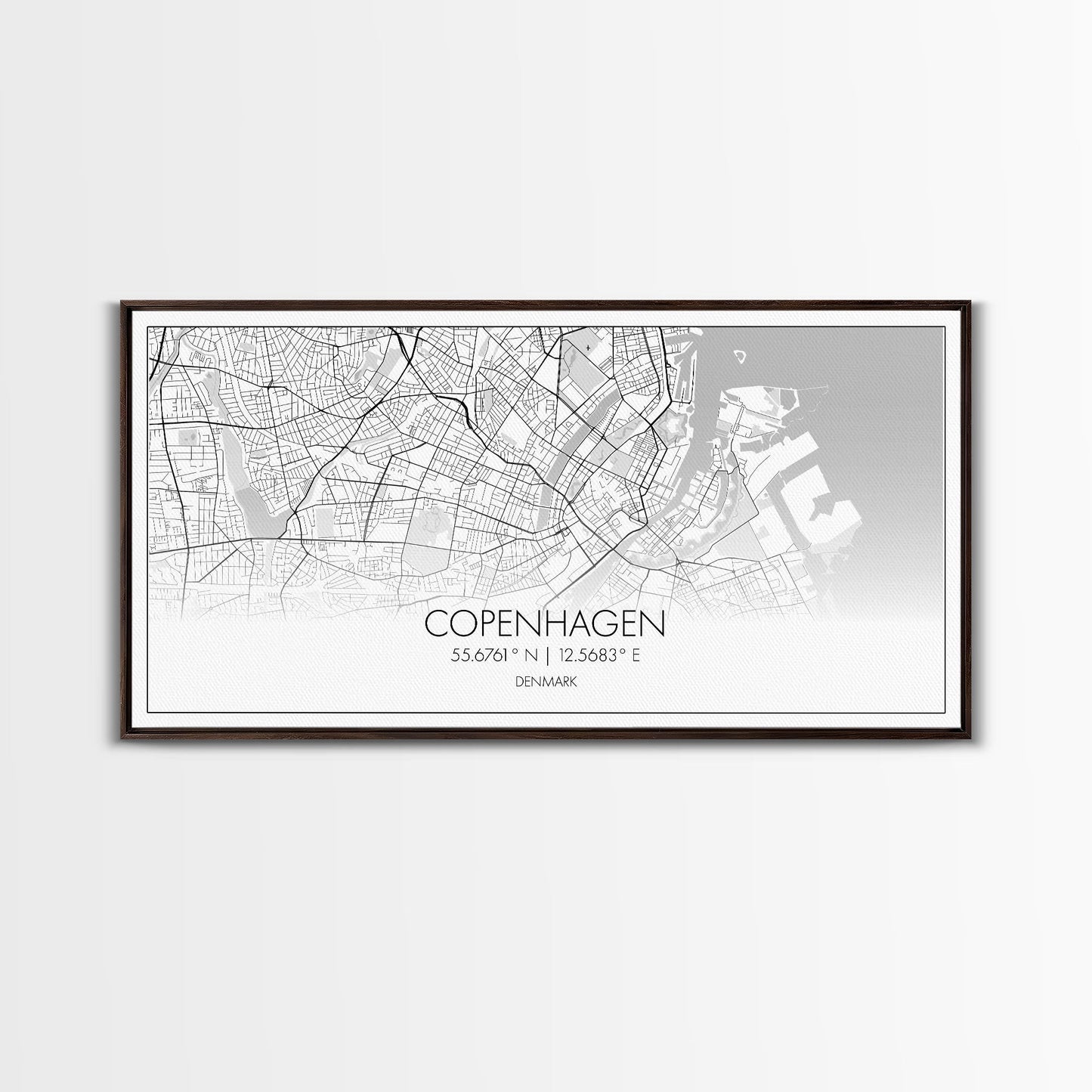 Copenhagen Street Map, Denmark Map, Map Print, Minimalist Art, Wall Art, Canvas Art, Modern Room Décor, RV Wall Décor, Gift For Pilot