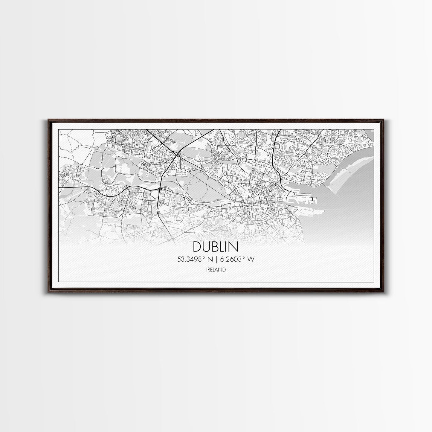 Dublin Street Map, Ireland Map, Map Art, Minimalist Art, Wall Art, Canvas Art, Game Room Décor, Man Cave Wall Décor, Industrial Décor