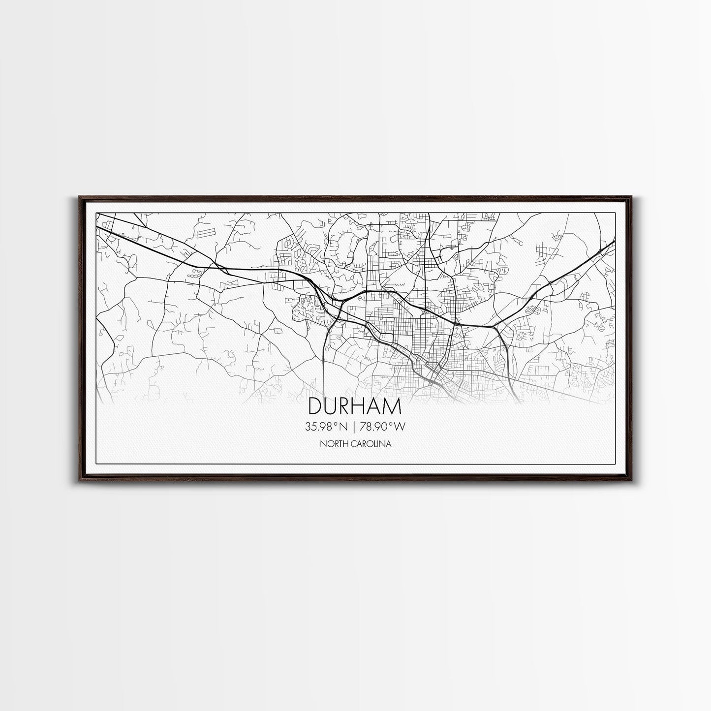 Durham Street Map, North Carolina Map, Map Art, Minimalist Art, Wall Art, Canvas Art, Trendy Room Décor, Bar Room Décor, Teacher Gift