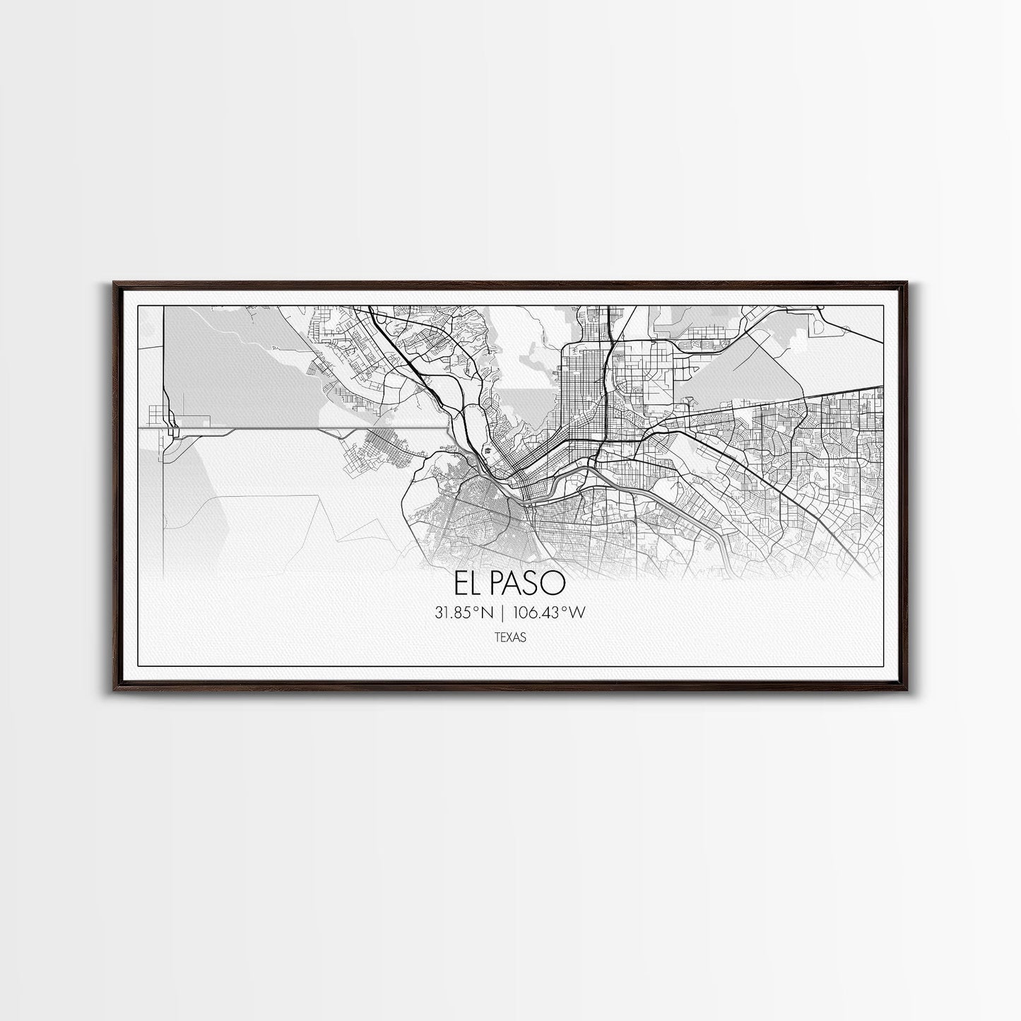 El Paso Street Map, Texas Map, Map Art, Minimalist Art, Wall Art, Canvas Art, Dorm Room Décor, Unique Room Décor, Father Gift, Prints