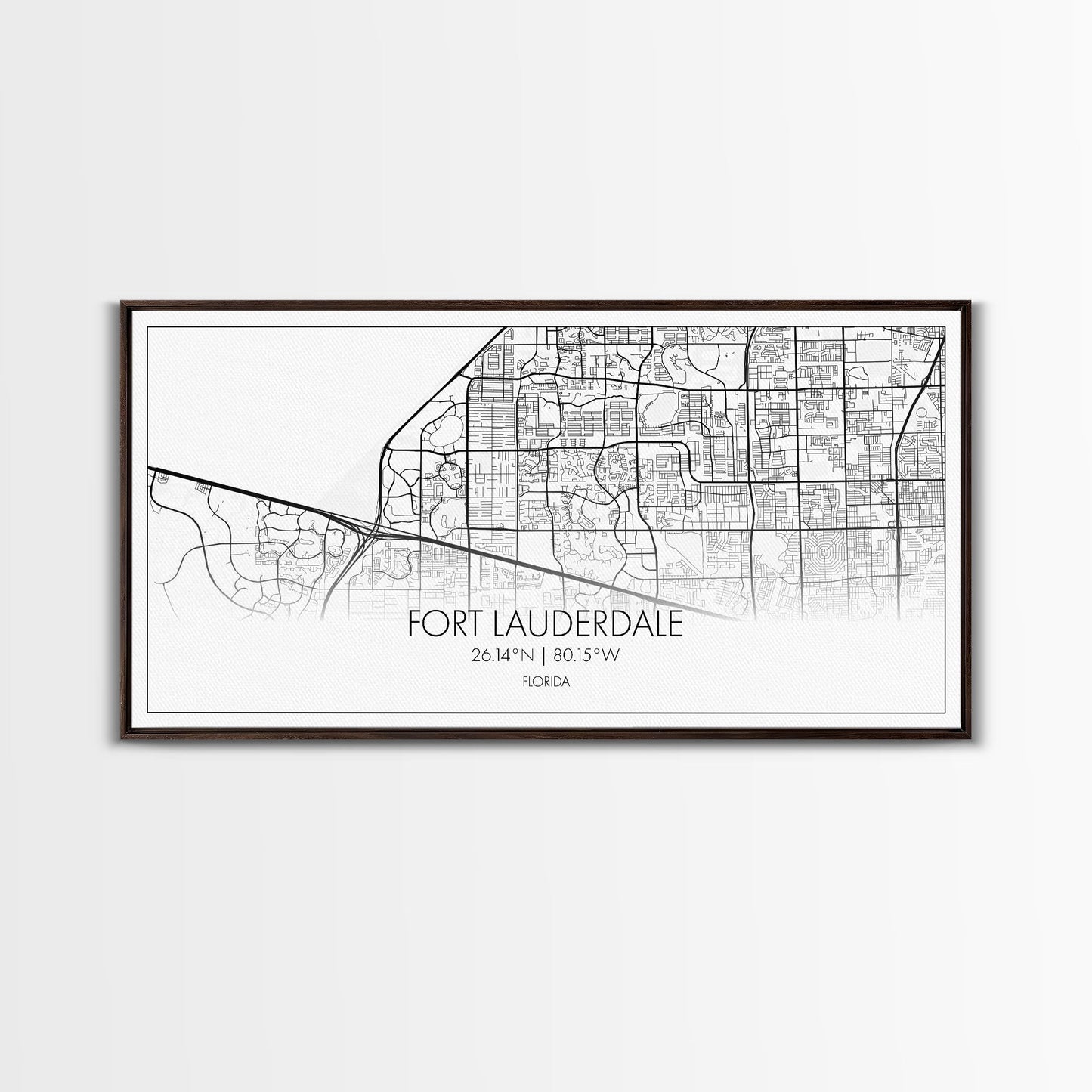 Fort Lauderdale Map, Florida Map, Map Art, Minimalist Art, Wall Art, Canvas Art, Gift For Newlyweds, Boys Room, Billiard Room Décor, Prints