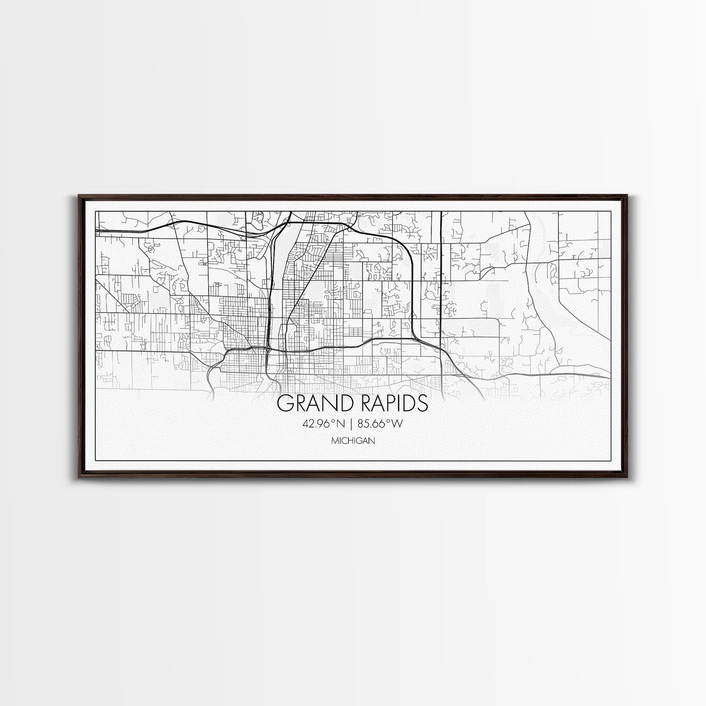 Grand Rapids City Map, Michigan Map, Map Art, Minimalist Art, Wall Art, Canvas Art, Graduation Gift, Modern Farmhouse Wall Art, Office Art