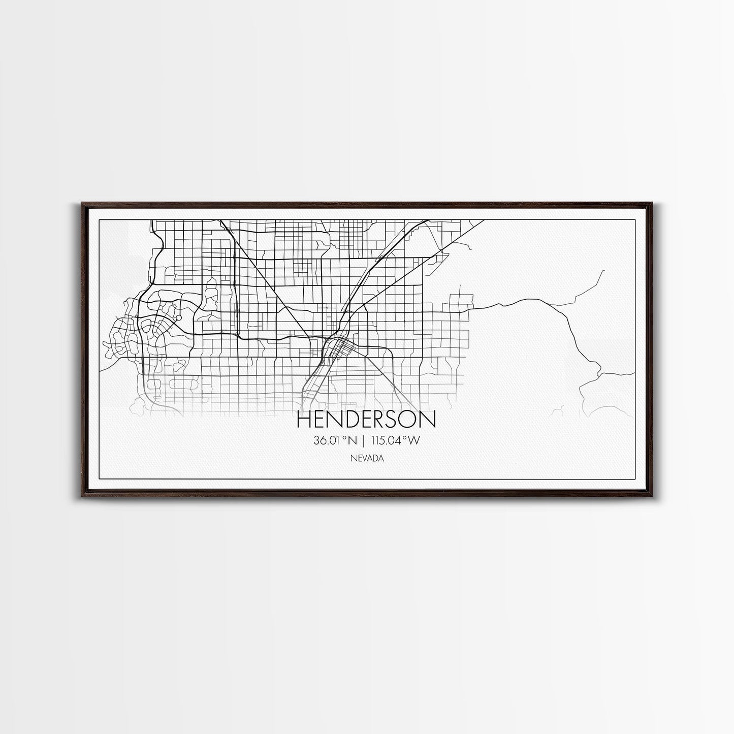 Henderson City Map, Nevada Map, Map Art, Minimalist Art, Wall Art, Canvas Art, Office Art, Cabin Gifts, Hanging Wall Décor, Trendy Wall Art