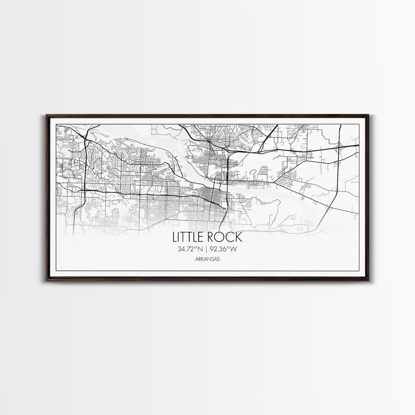 Little Rock City Map, Arkansas Map, Map Art, Modern Art, Wall Art, Canvas Art, Mother In Law Gift, Cabin Wall Décor, Farmhouse Wall Art