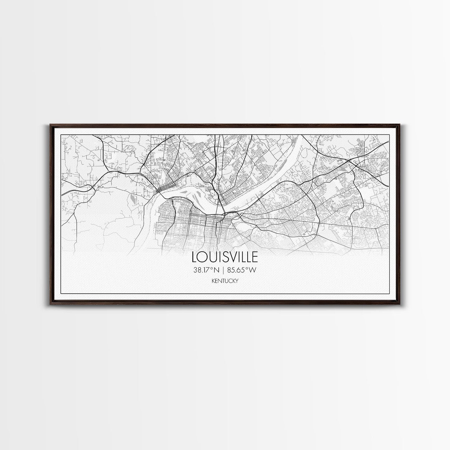 Louisville City Map, Kentucky Map, Map Art, Modern Art, Wall Art, Canvas Art, Aesthetic Room Décor, Wall Art Home Décor, Birthday Gift