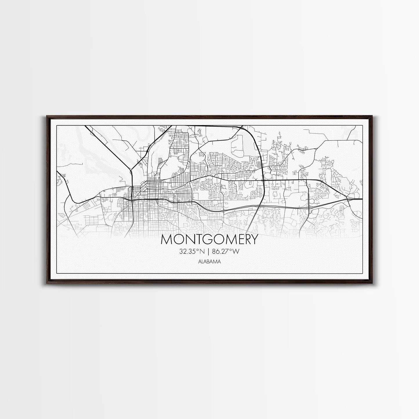 Montgomery City Map, Alabama Map, Map Art, Minimalist Wall Art, Wall Art, Canvas Art, Farmhouse Wall Art, Girlfriend Gift, Teen Room, Office