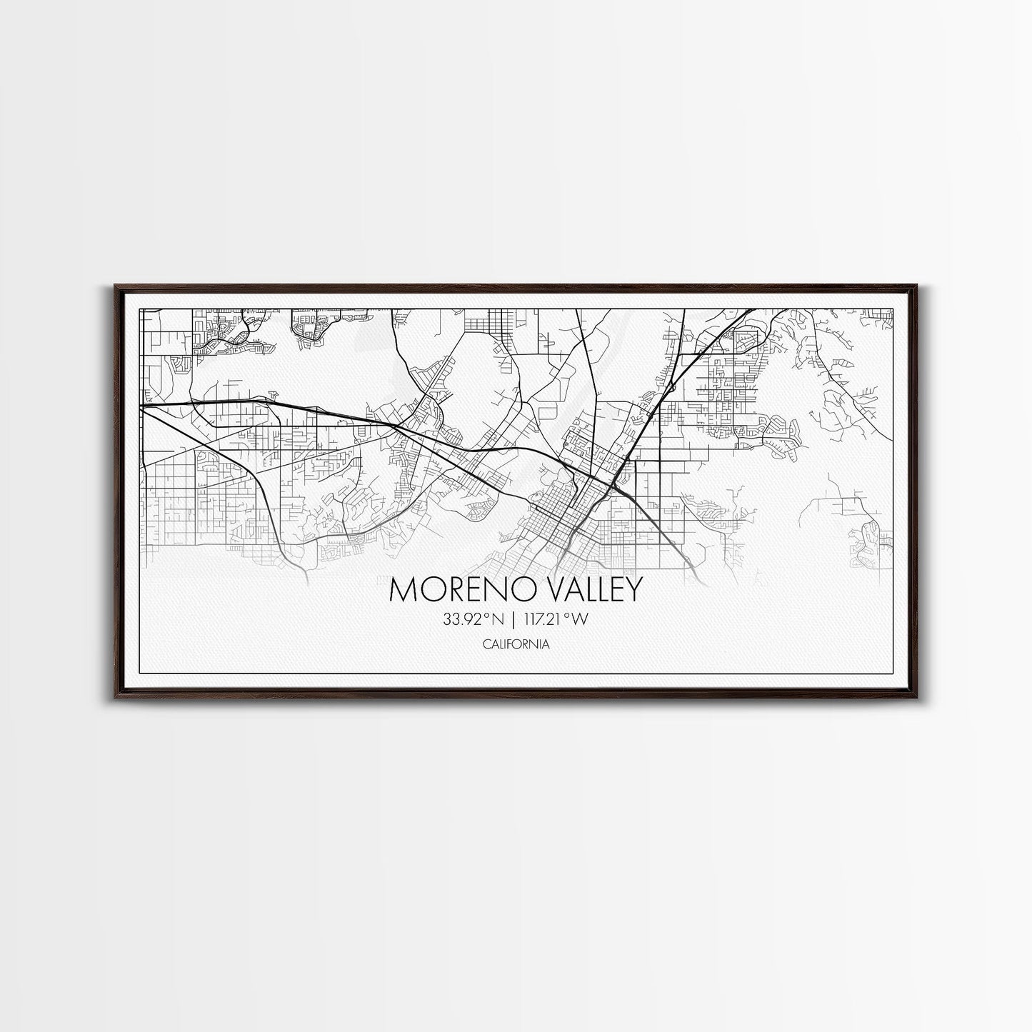 Moreno Valley City Map, California Map, Map Art, Minimalist Wall Art, Wall Art, Canvas Art, Horizontal Print, PHD Graduation Gift, Office
