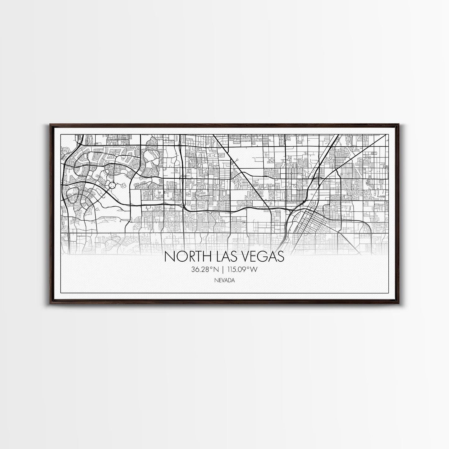 North Las Vegas City Map, Nevada Art, Map Print, Minimalist Wall Art, Wall Art, Canvas Art, Gamer Room Décor, Teacher Gift, Teen Boy Décor