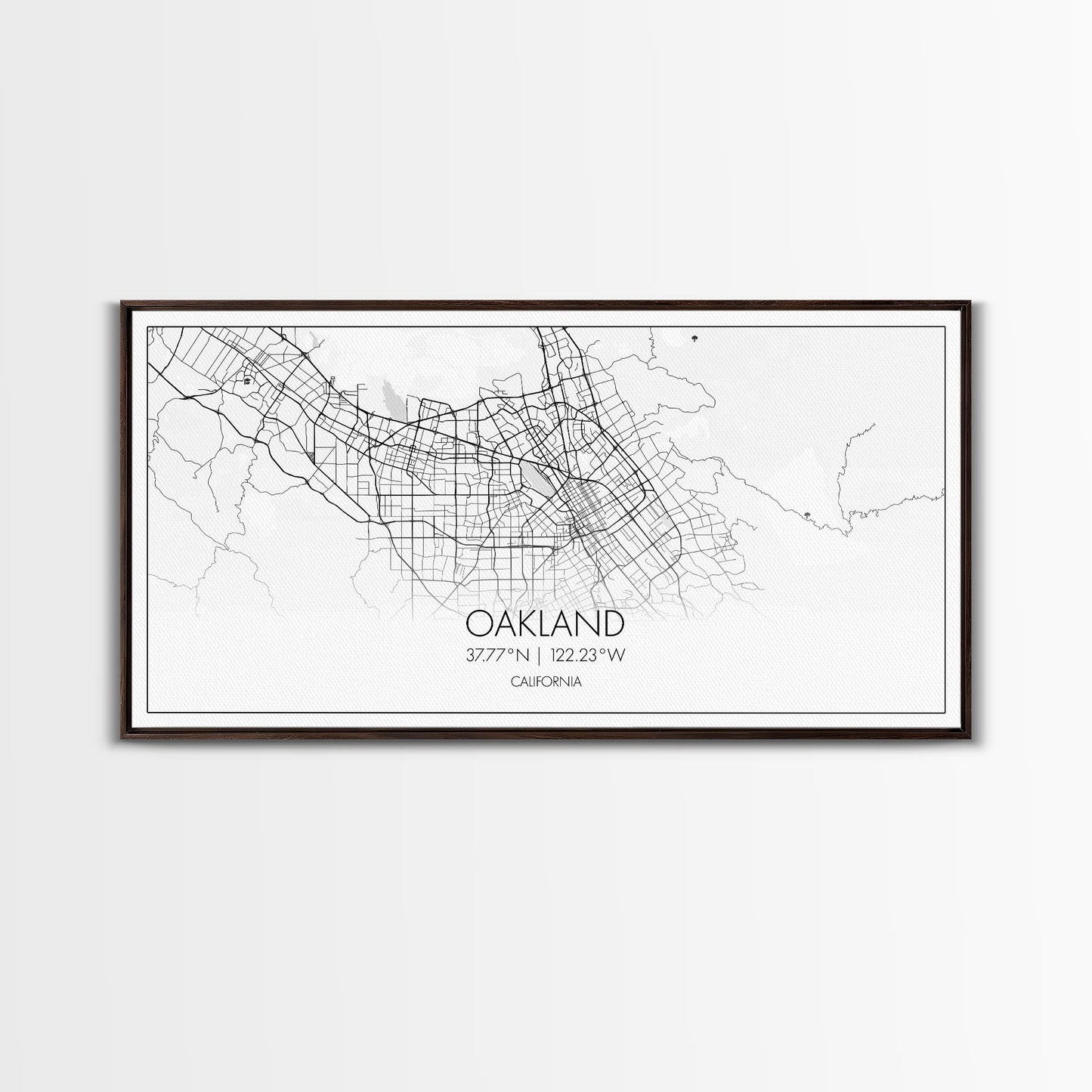 Oakland City Map, California Art, Map Print, Minimalist Wall Art, Wall Art, Canvas Art, Teen Room Art, Dorm Room Art, Graduation Gift