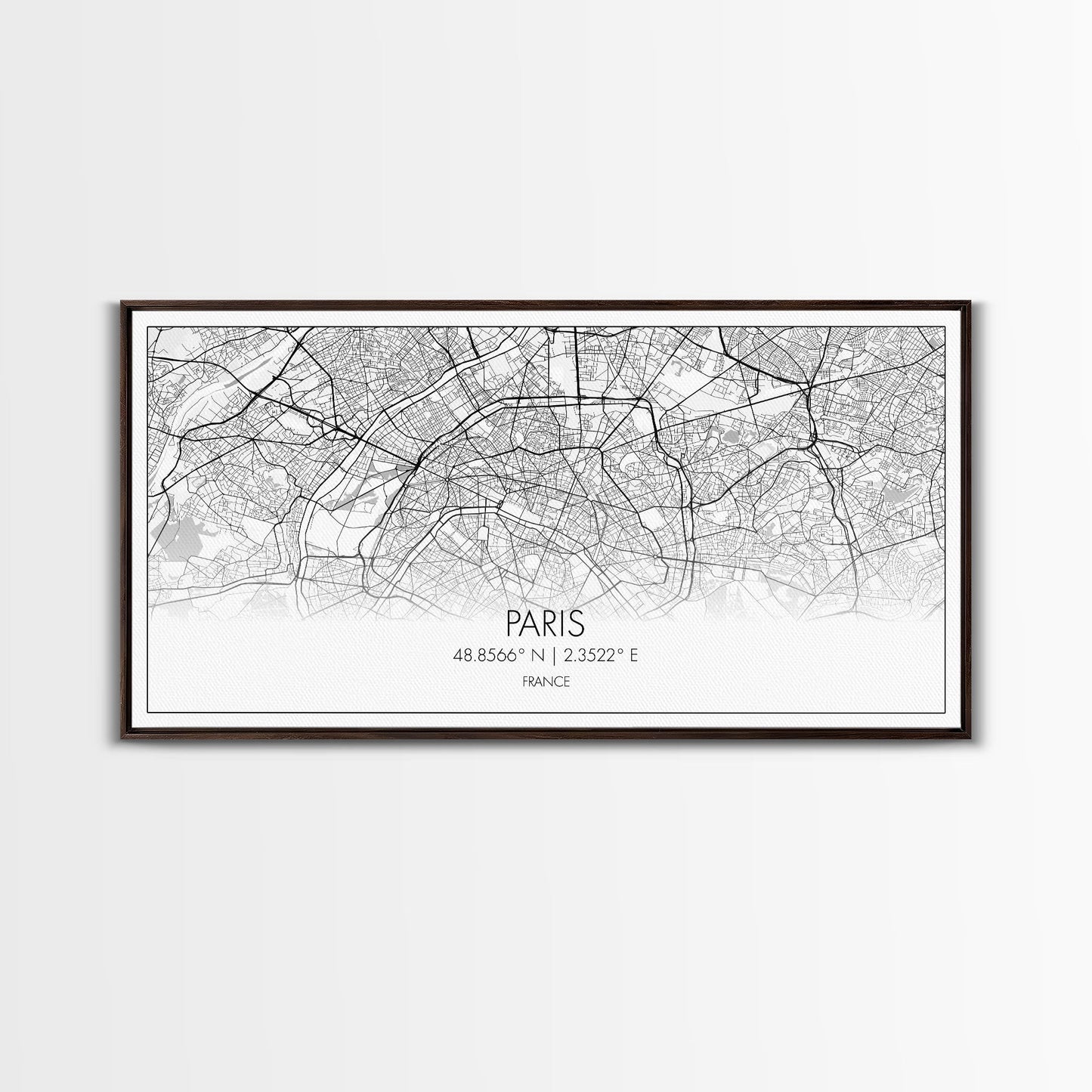 Paris City Map, France Art, Map Print, Minimalist Wall Art, Wall Art, Canvas Art, European Art, Dorm Room Wall Art, Gift For Traveler