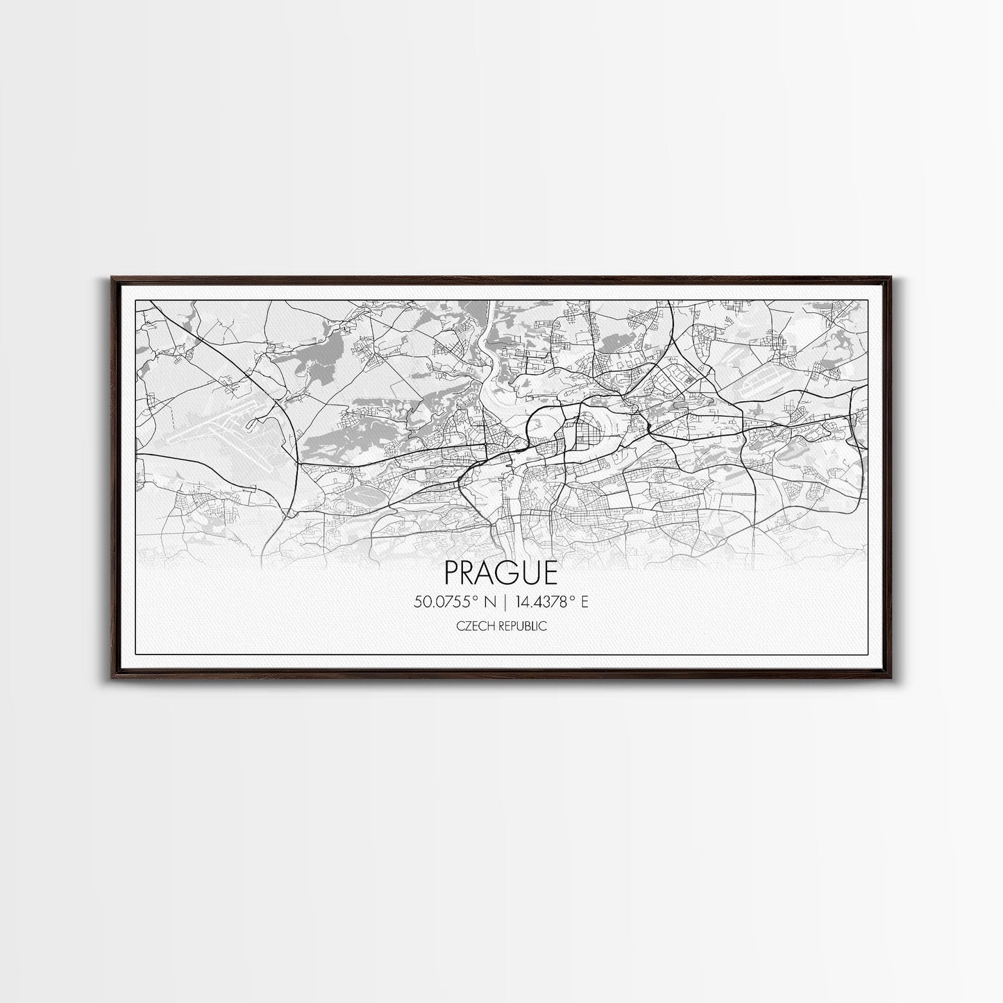 Prague City Map, Czech Republic Art, Map Print, Minimalist Wall Art, Wall Art, Canvas Art, First Home Gift, Indie Room Décor, Military Décor