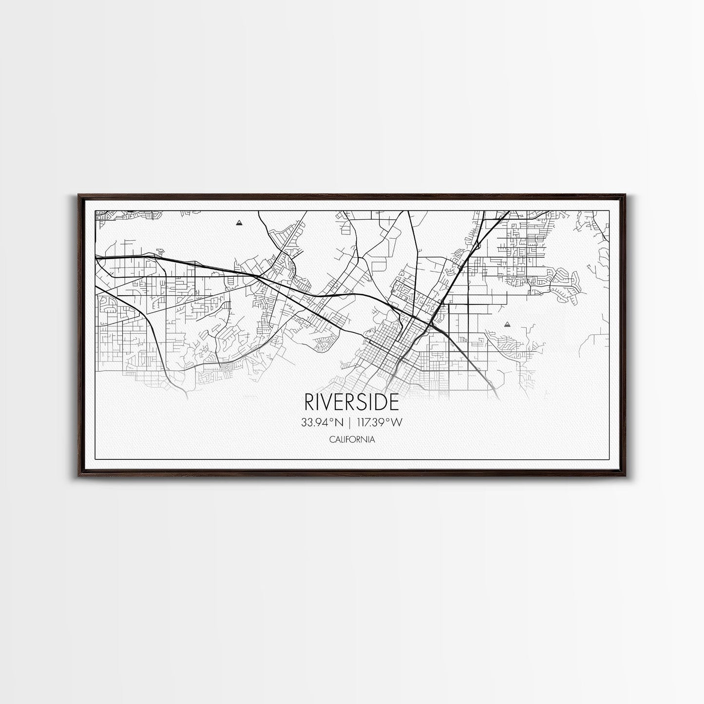 Riverside City Map, California Art, Map Print, Minimalist Wall Art, Wall Art, Canvas Art, Dorm Room Décor, Gift For Husband, Cabin Wall Art