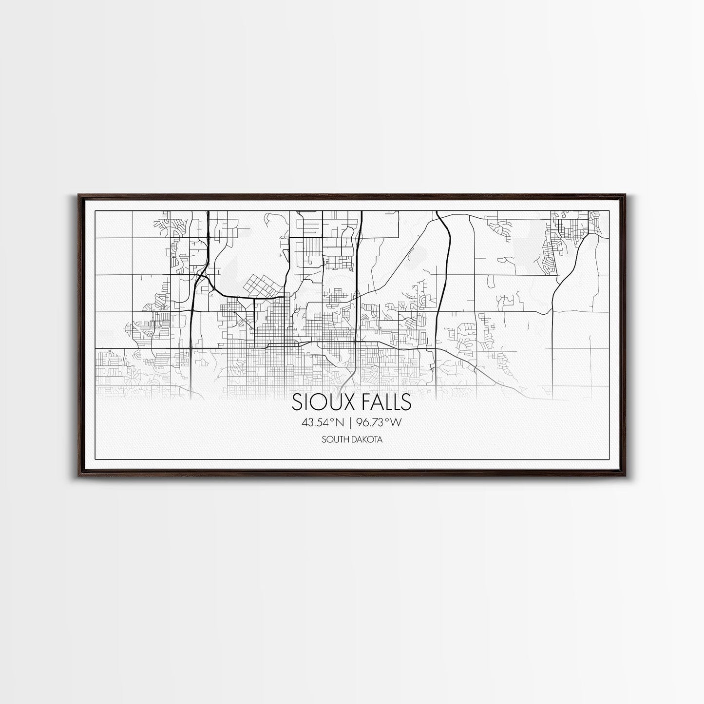 Sioux Falls City Map, South Dakota Art, Map Print, Modern Wall Art, Wall Art, Canvas Art, Large Wall Art, Unique Wall Décor, Office Prints
