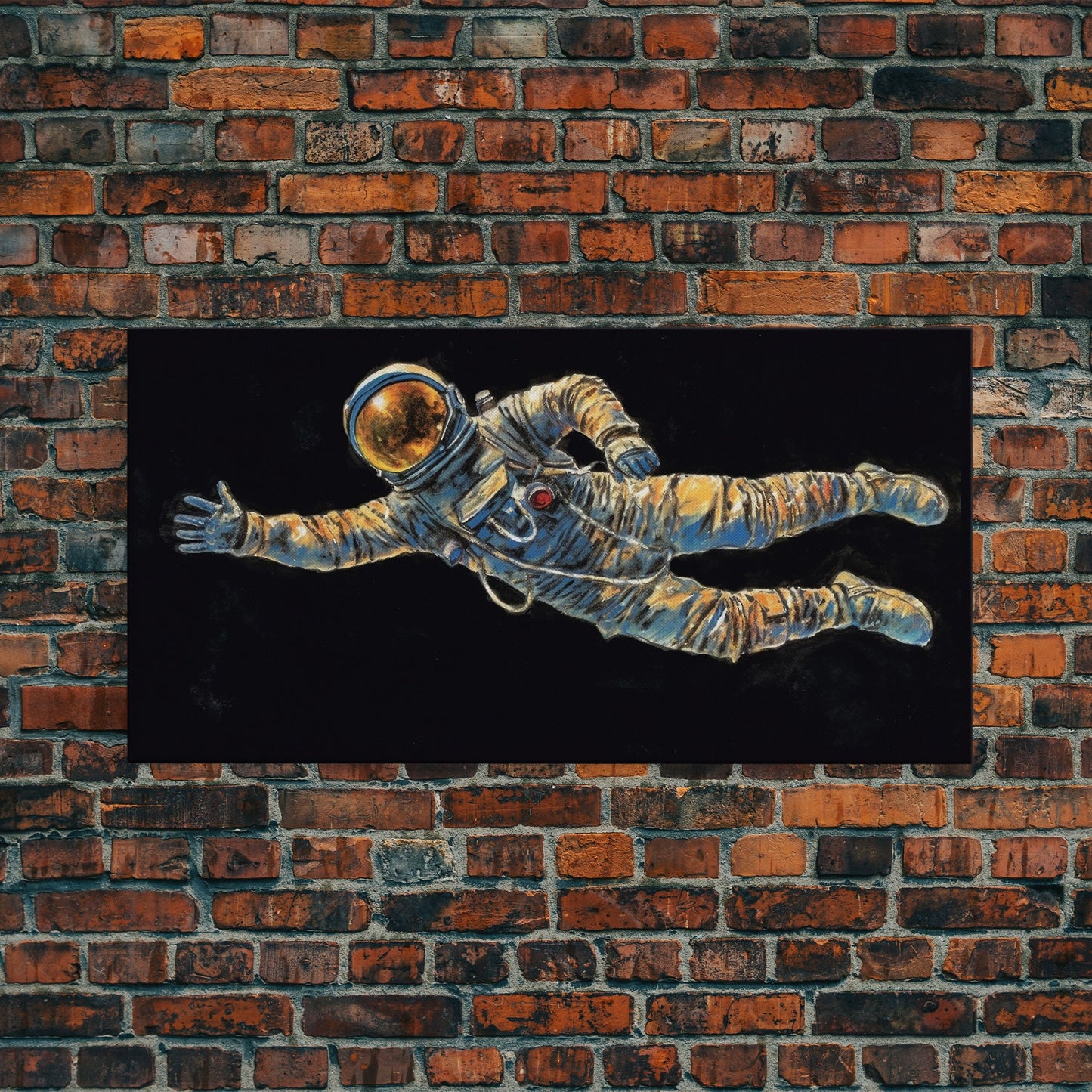 Astronaut Wall Decor, Space Suit Wall Art, Minimalist Wall Art, Panoramic Wall Decor, Canvas Print, Wall Art, Framed Canvas Art