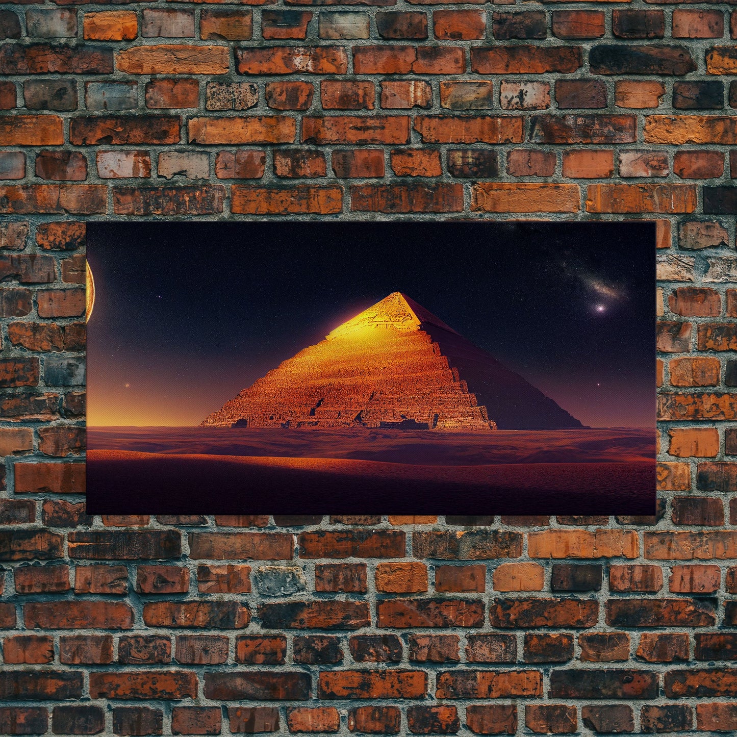 Pyramid Wall Art, Sands of Egypt, Ready To Hang Canvas Print, Framed Wall Art