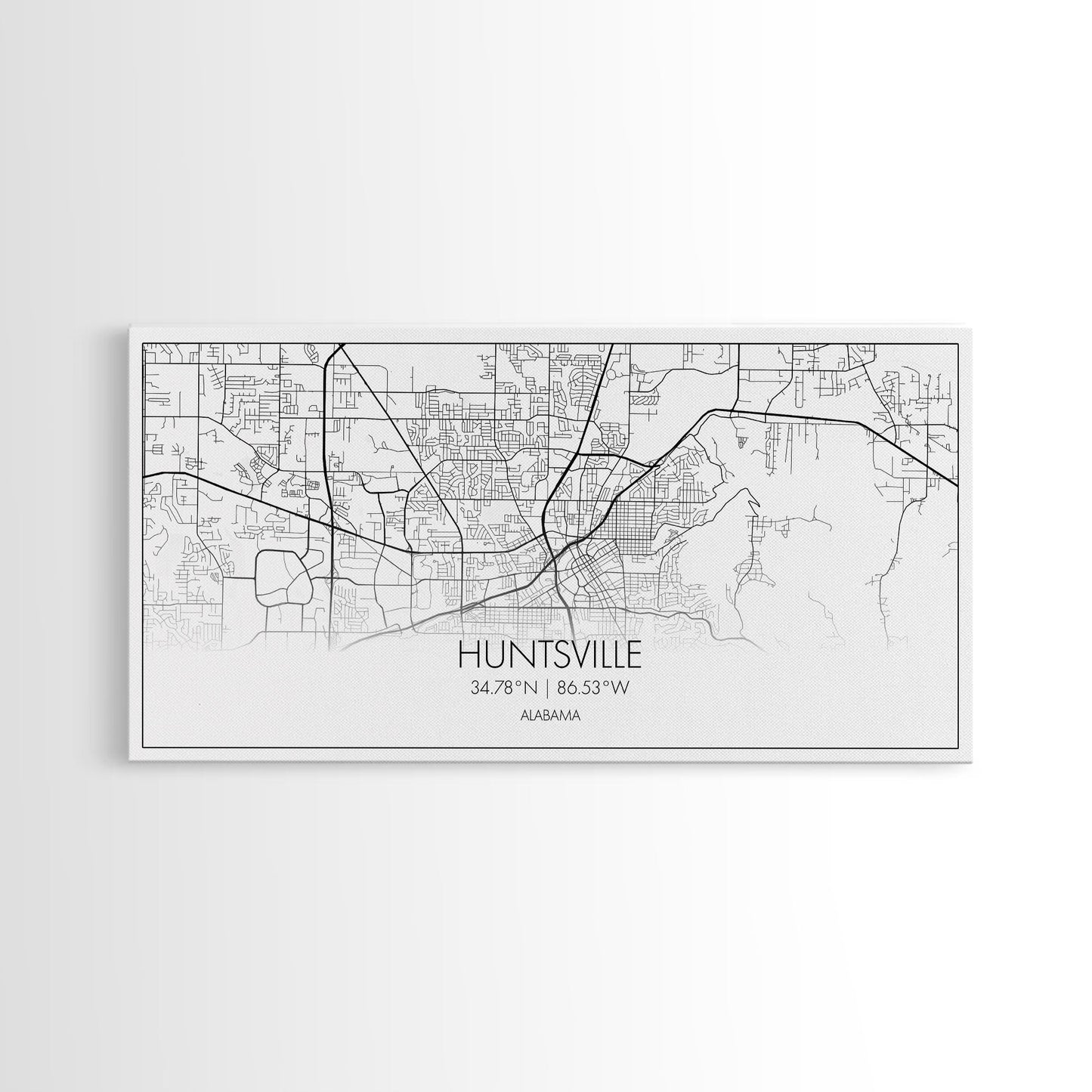 Huntsville City Map, Alabama Map, Map Art, Modern Art, Wall Art, Canvas Art, Country Wall Décor, Gifts For Her, Room Décor For Teens, Prints