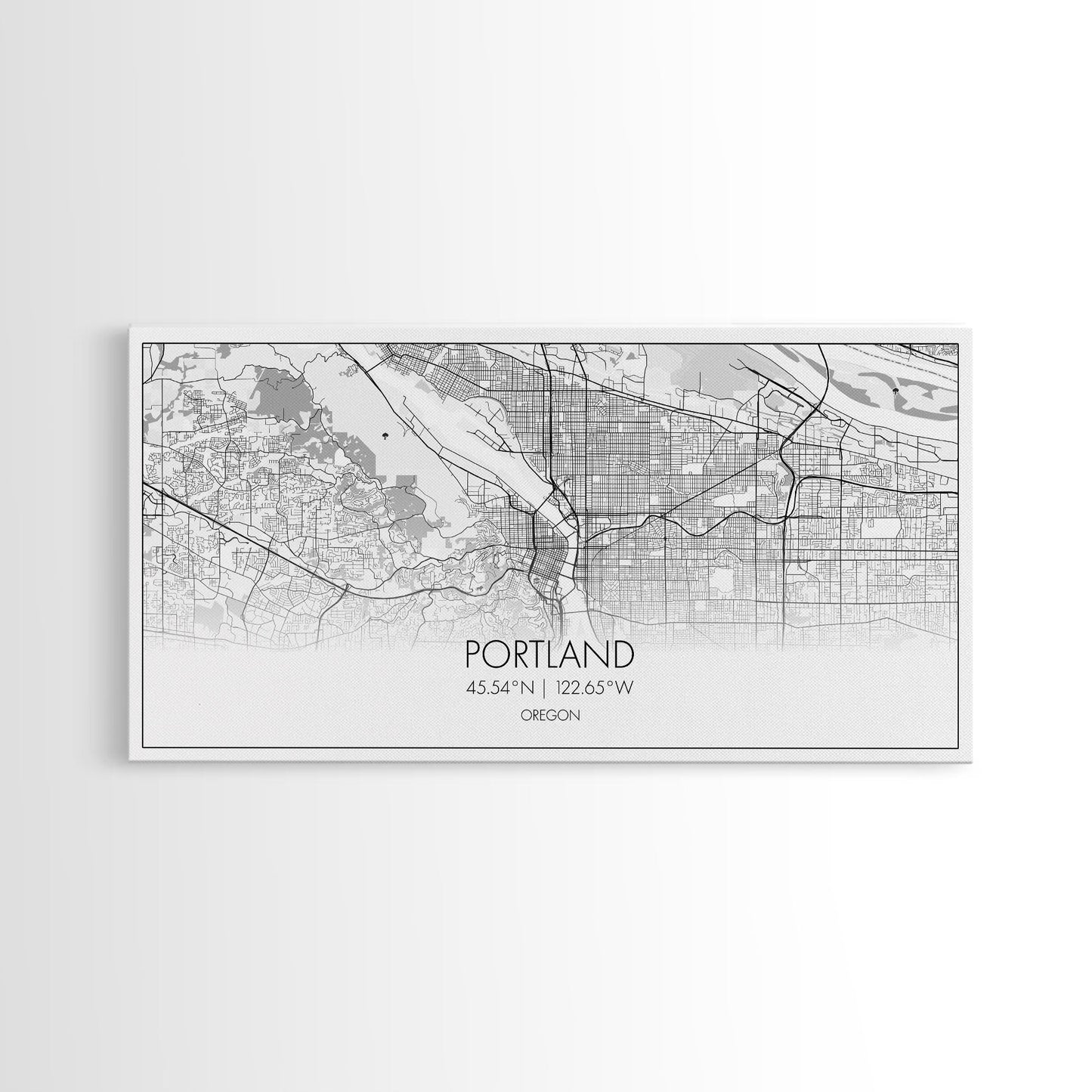 Portland City Map, Oregon Art, Map Print, Minimalist Wall Art, Wall Art, Canvas Art, New Home Gift, Gaming Wall Décor, Man Cave Art, Prints