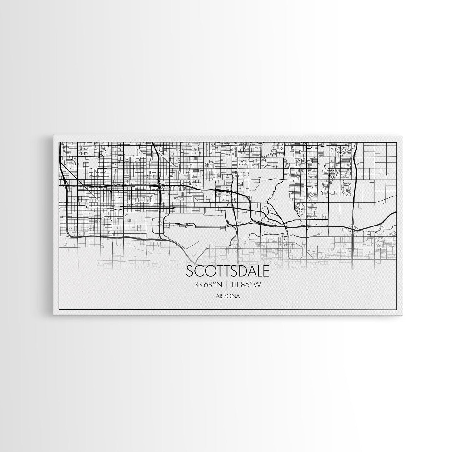 Scottsdale City Map, Arizona Art, Map Print, Modern Wall Art, Wall Art, Canvas Art, Teen Boy Wall Art, RV Décor, Realtor Thank You, Room Art