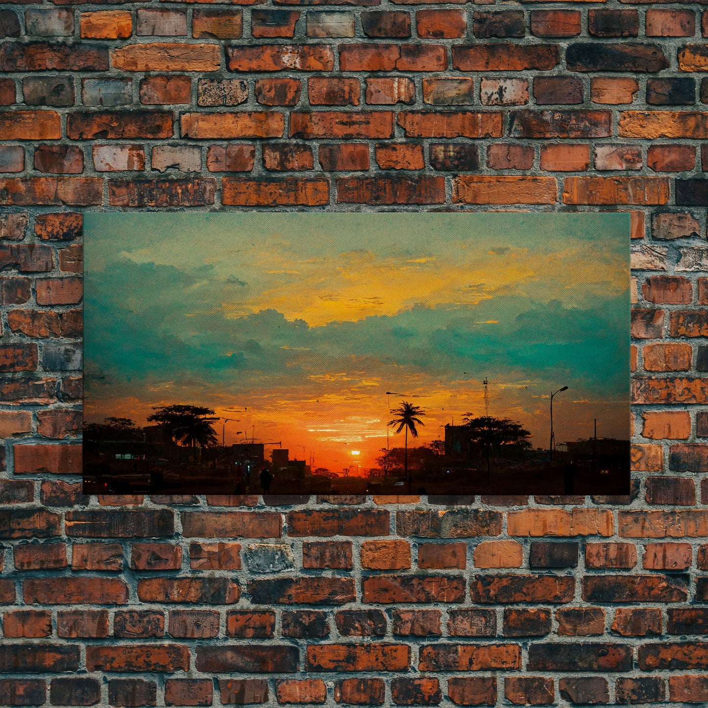 Los Angeles canvas print, sunset art, Los Angeles at Sunset, California, living room wall art, guest room wall art