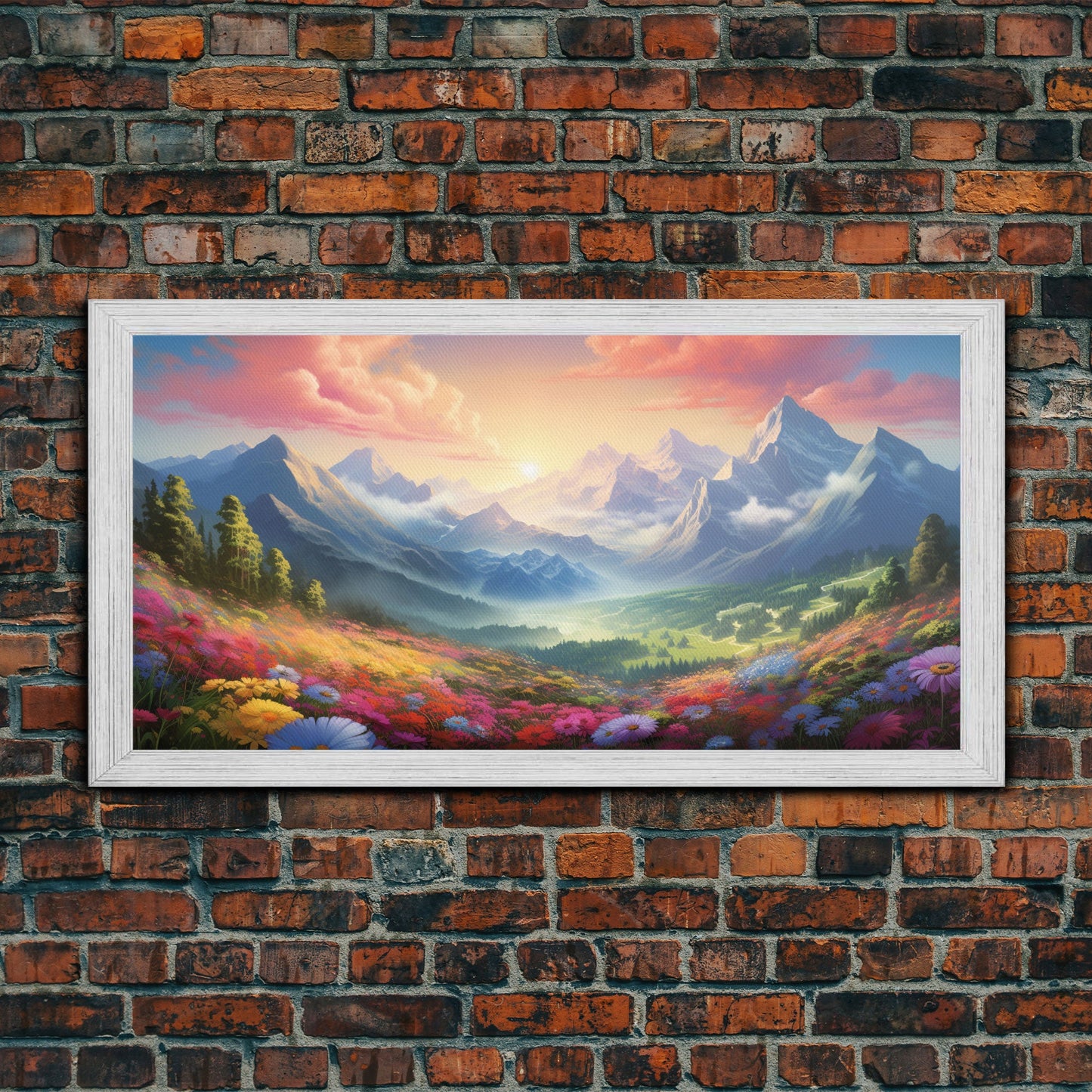 Mountain Painting Canvas Print, Colorful Art, Mountain Art, Landscape Painting, Mountain Wall Art, Nature Painting, Mountain Art Print