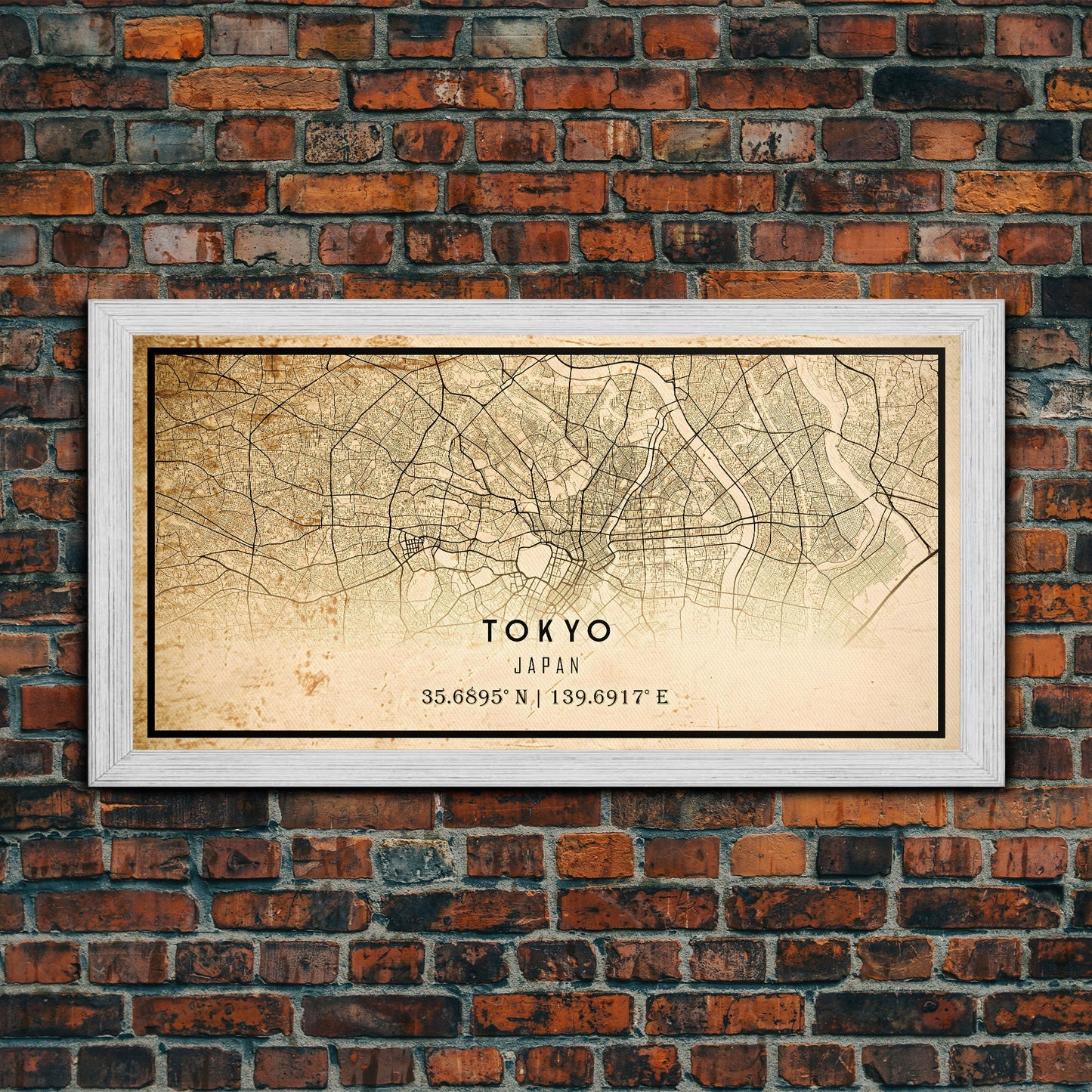 Tokyo Japan map print poster or framed canvas, Tokyo map print poster canvas, Tokyo Japan city map print poster canvas, Vintage Travel Art
