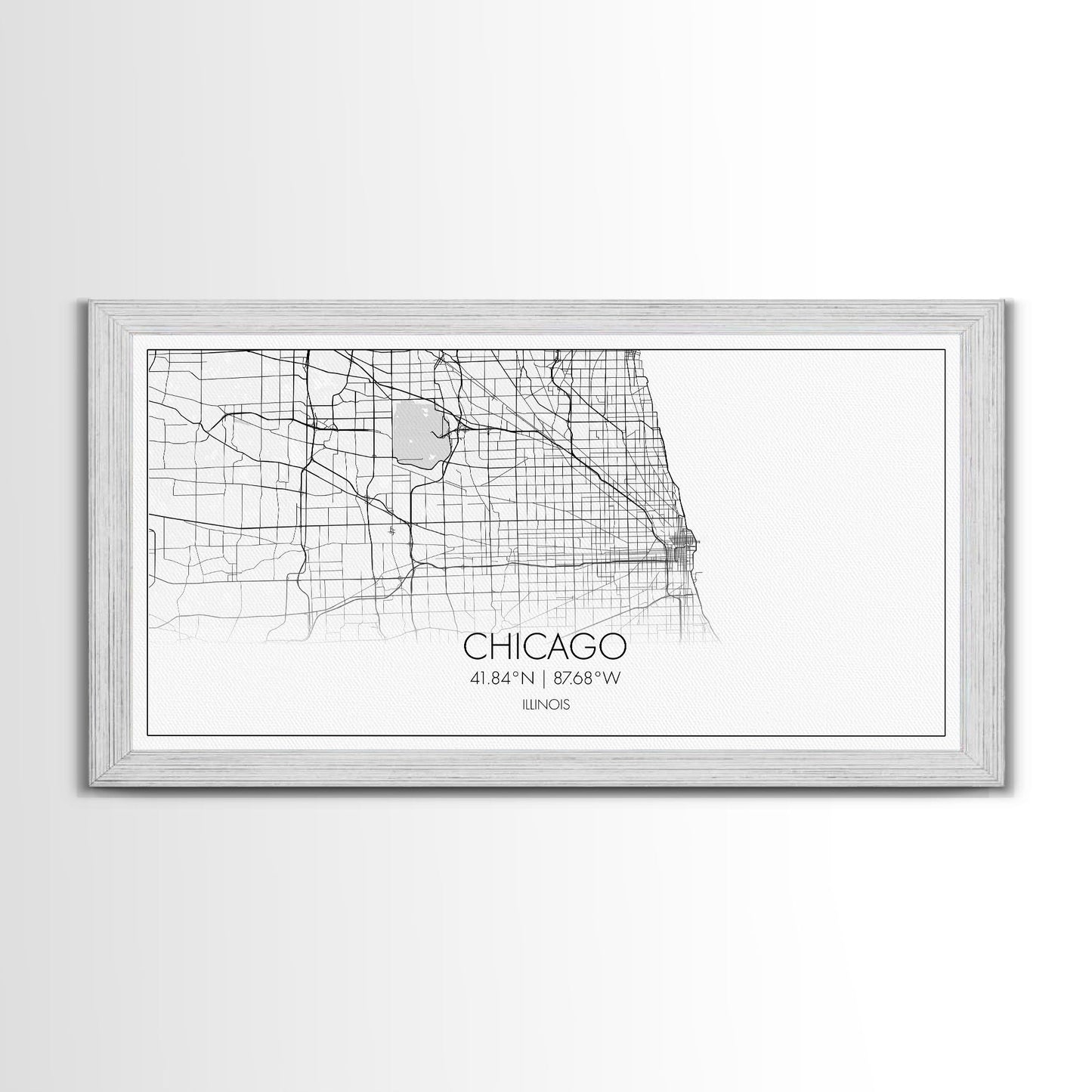 Chicago Street Map, Illinois Map, Map Print, Modern Art, Wall Art, Canvas Art, Apartment Décor, Housewarming Gift, Dorm Wall Art, Office Art