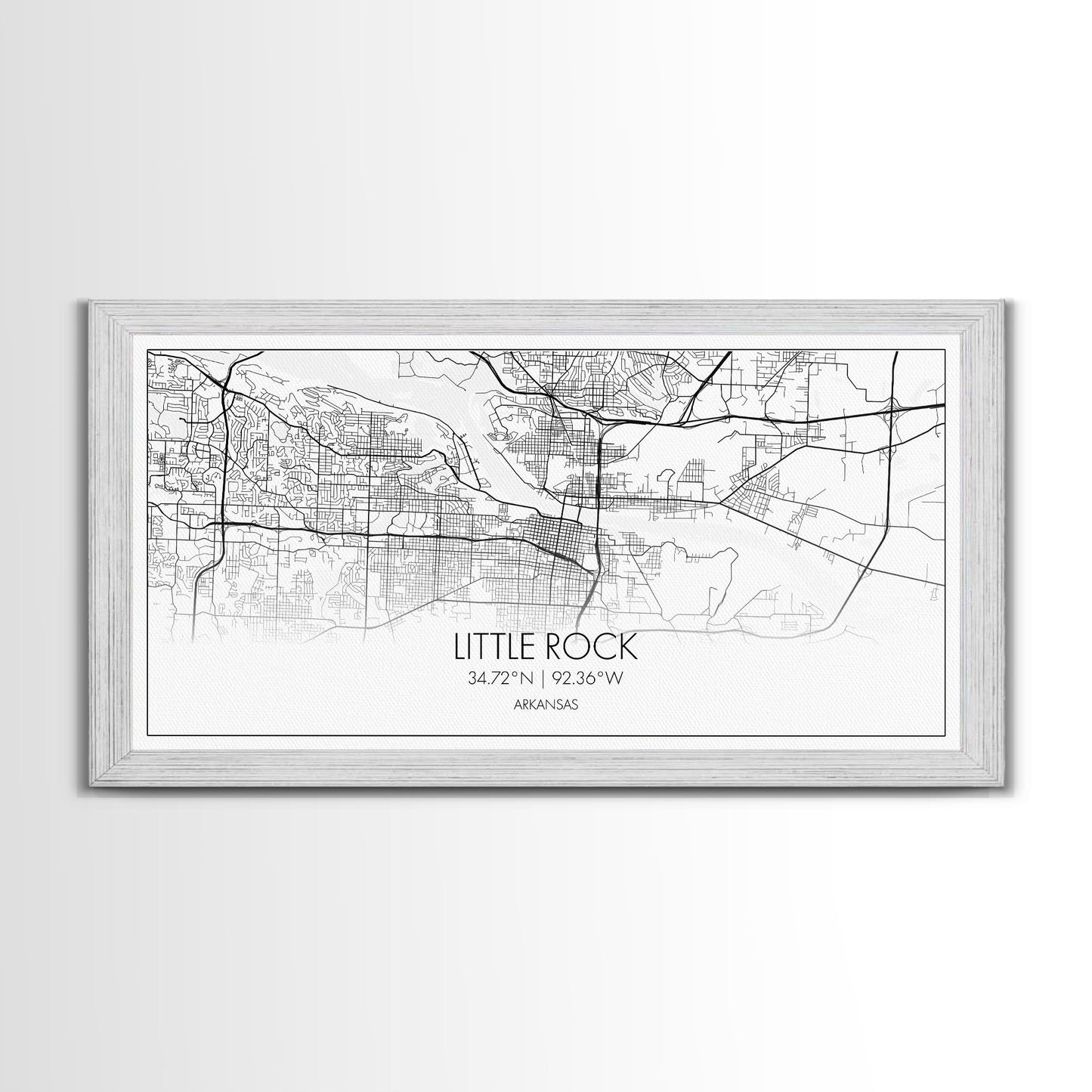 Little Rock City Map, Arkansas Map, Map Art, Modern Art, Wall Art, Canvas Art, Mother In Law Gift, Cabin Wall Décor, Farmhouse Wall Art