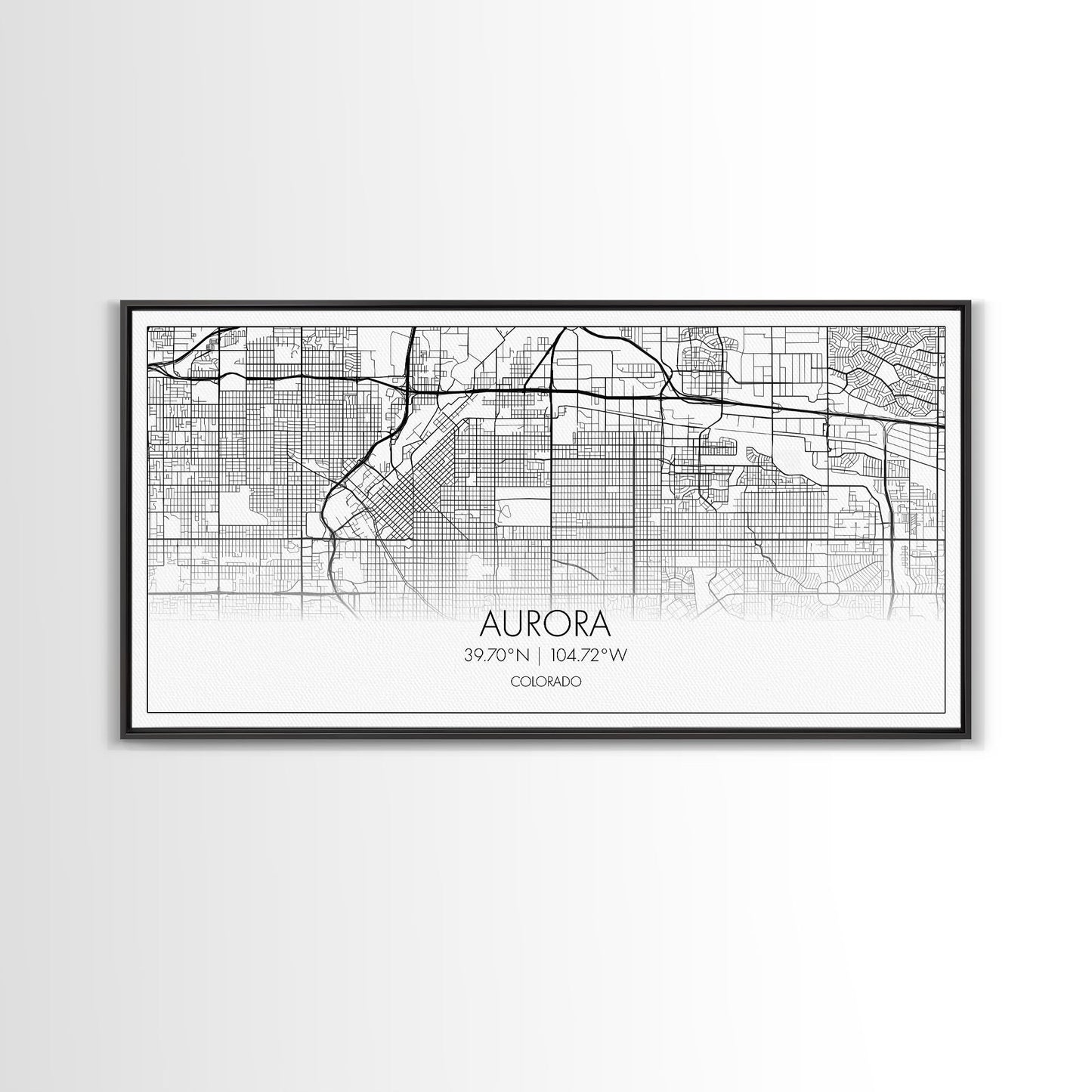 Aurora Street Map, Colorado Map, Map Print, Modern Art, Wall Art, Canvas Print, College Apartment, Colorado Wall Art, Mom Birthday Gift