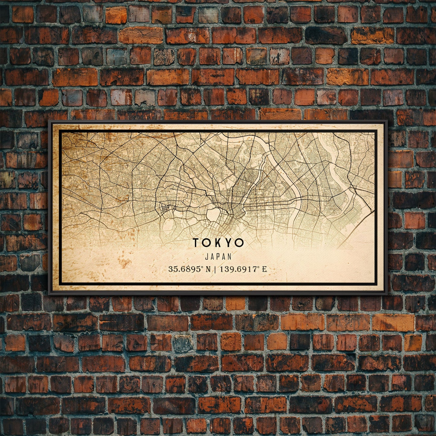 Tokyo Japan map print poster or framed canvas, Tokyo map print poster canvas, Tokyo Japan city map print poster canvas, Vintage Travel Art