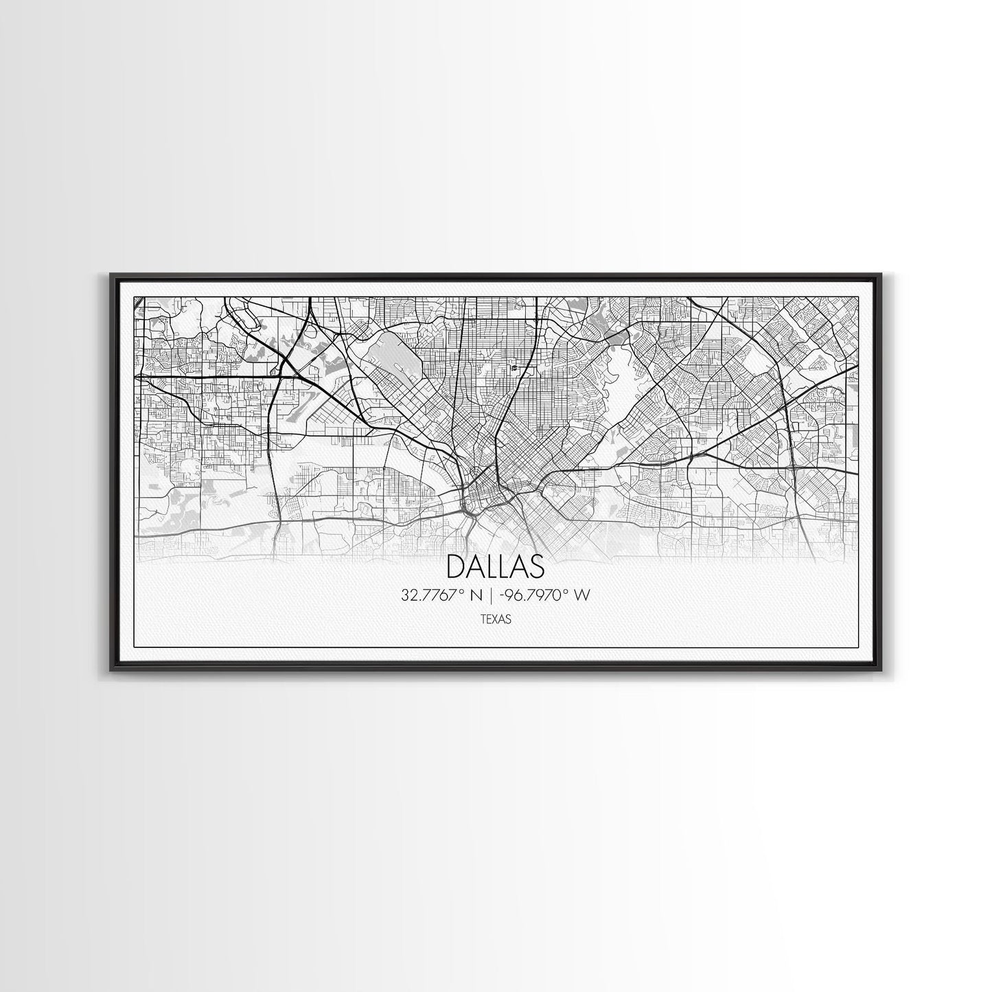 Dallas Street Map, Texas Map, Map Print, Minimalist Art, Wall Art, Canvas Art, Patriotic Décor, Boys Room Décor, Tiny House Gift, Home Décor