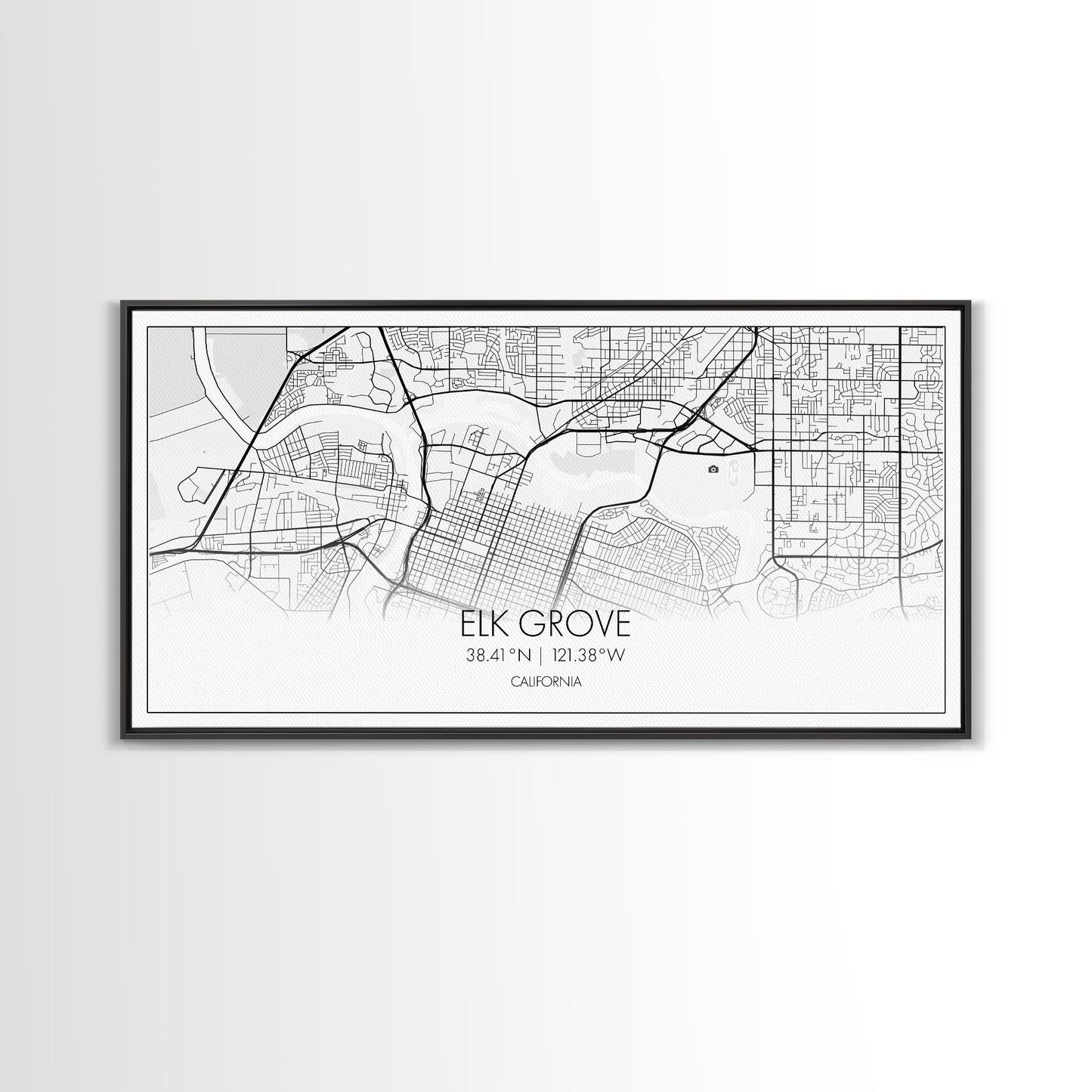 Elk Grove Street Map, California Map, Map Art, Minimalist Art, Wall Art, Canvas Art, Trendy Décor, Gift For Friend, Couple Wall Décor