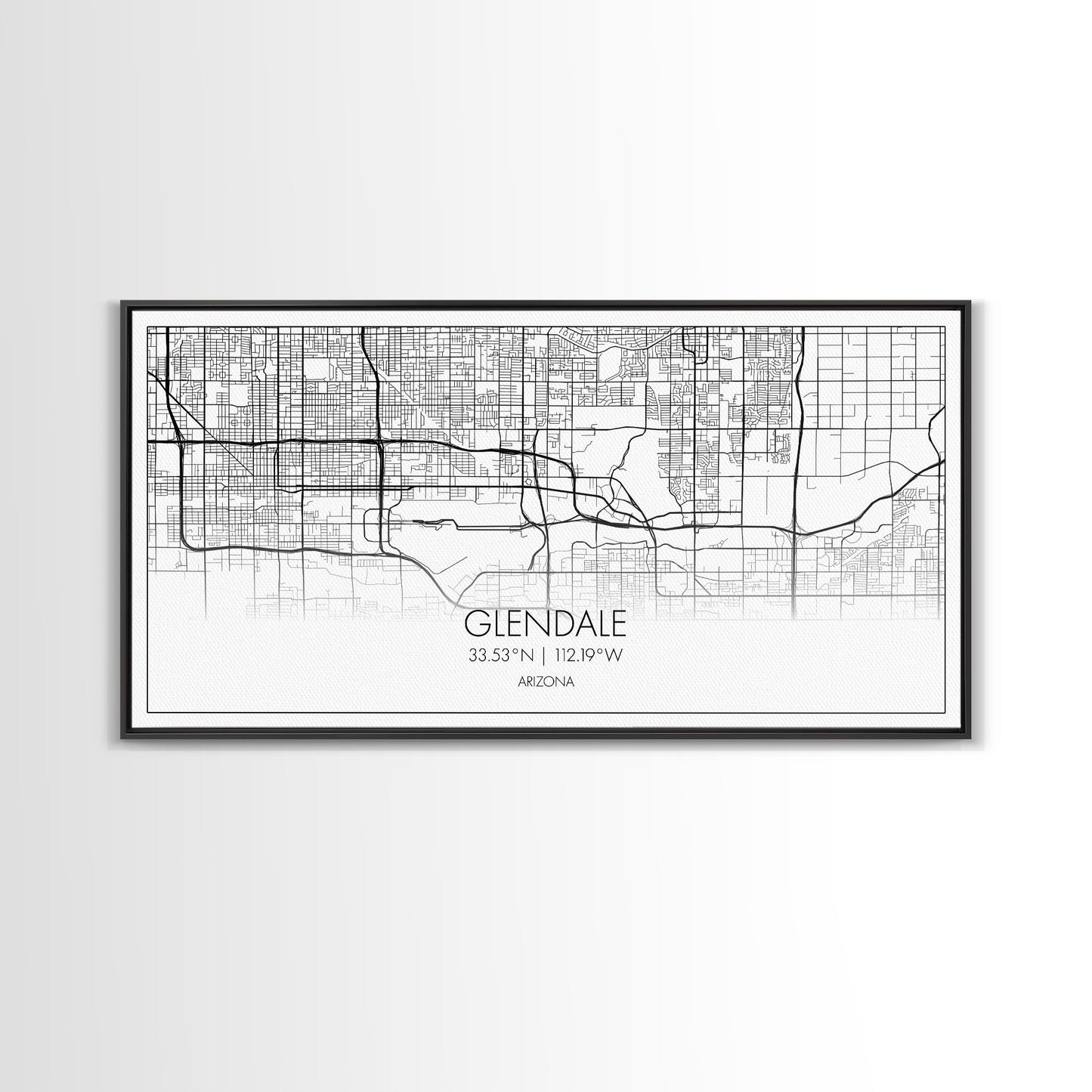 Glendale City Map, Arizona Map, Map Art, Minimalist Art, Wall Art, Canvas Art, Cabin Wall Décor, Entryway Décor,  Room Décor, Gifts For Her