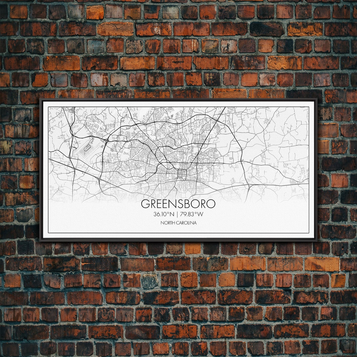 Greensboro City Map, North Carolina Map, Map Art, Minimalist Art, Wall Art, Canvas Art, Cabin Wall Art, Living Room Wall Art, New Home Gift