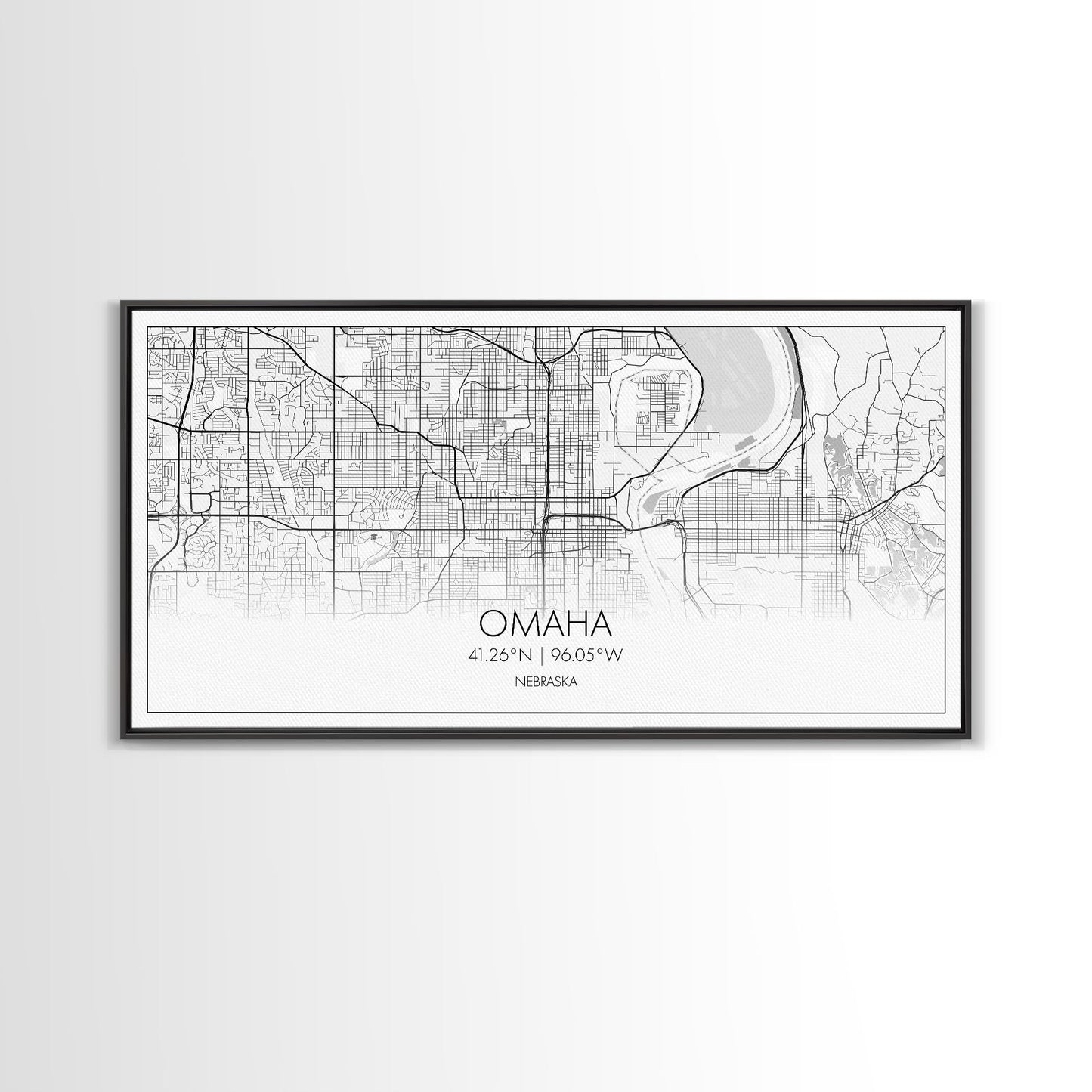 Omaha City Map, Nebraska Art, Map Print, Minimalist Wall Art, Wall Art, Canvas Art, Realtor Thank You, Wall Hanging, Farmhouse Décor