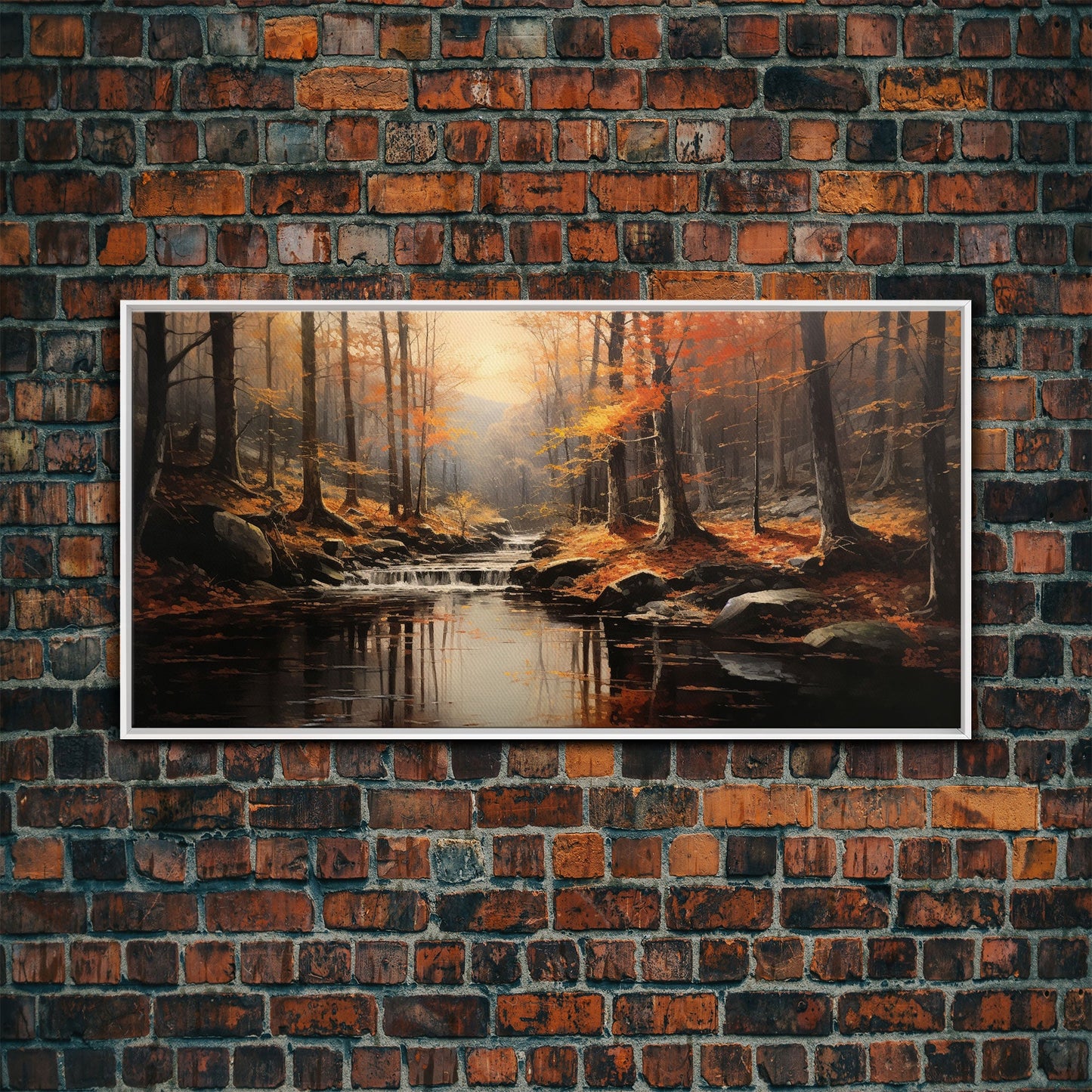 Fall Centerpiece Landscape Painting Canvas Print, Autumn Decor, Fall Centerpiece, Fall Home Decor, Fall Wall Decor, Fall Home Decor