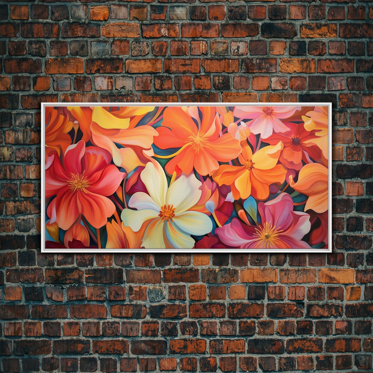 Hibiscus Wall Art, Flowers Wall Art, Colorful Fowers, Panoramic Art, Wall Art, Canvas Art, Landscape Art, Gift For Grandma, College Dorm Art