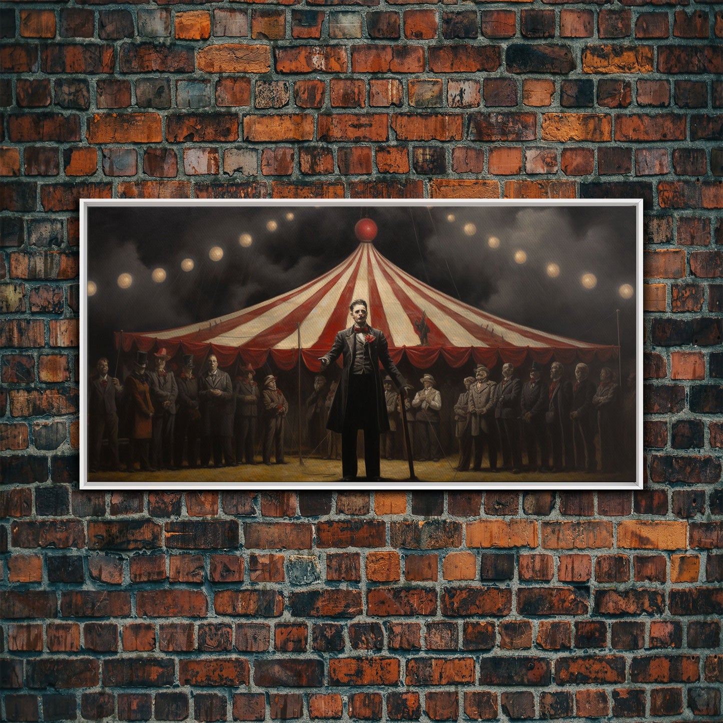 The Cursed Circus, Unique Halloween Art, Framed Canvas Print, Halloween Poster Art, Horror Prints, Victorian Oil Painting, Halloween Decor