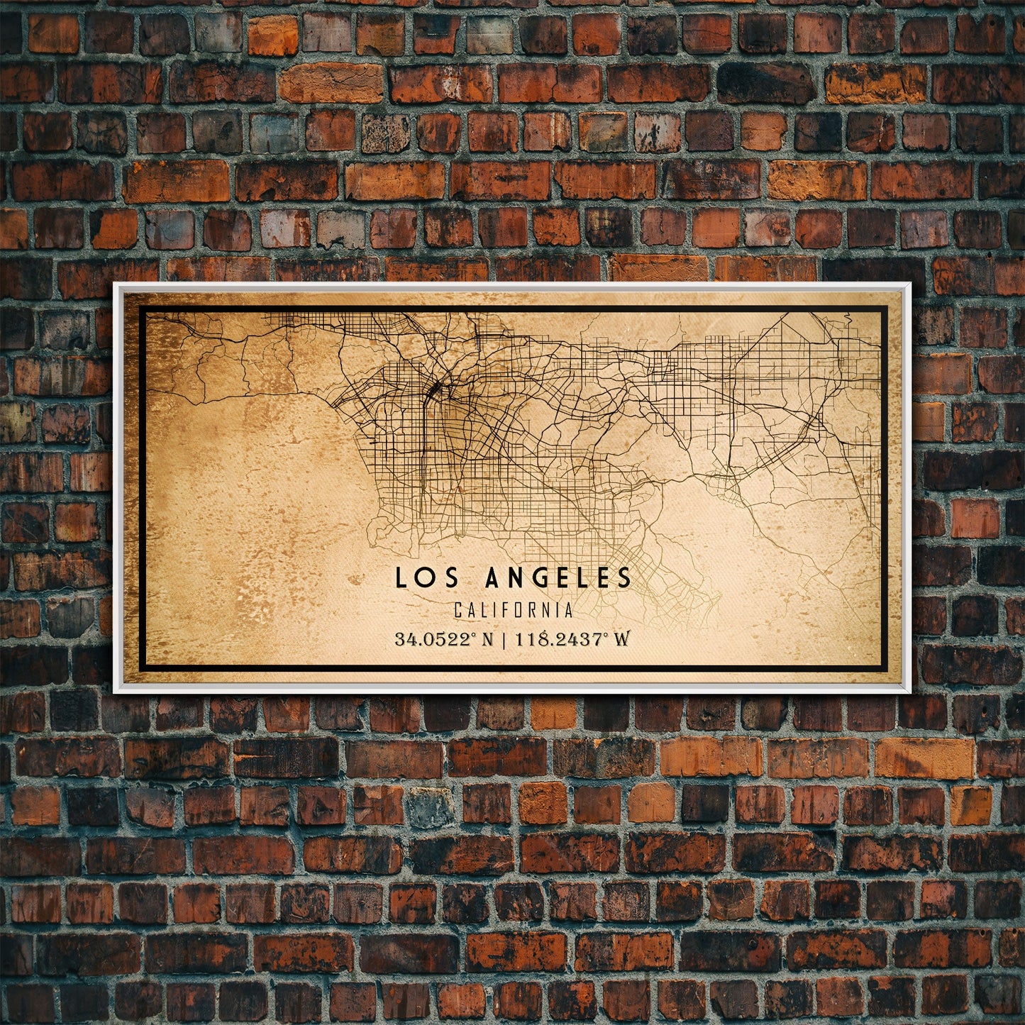 Los Angeles Vintage Map Print | Los Angeles Map | California Map Art | Los Angeles City Road Map Poster | Distressed / Retro LA Street Art