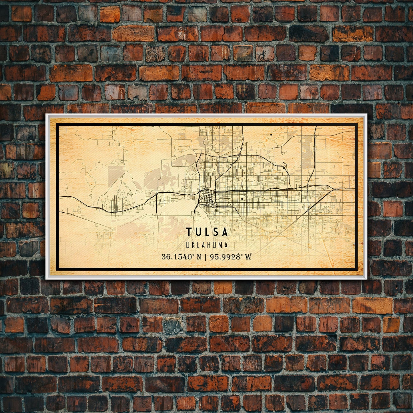 Tulsa Map Art - Oklahoma - Custom Tulsa City Streets Map Print -  University of Tulsa - Home Office Decor Tulsa Map Decor Oklahoma Wall Art