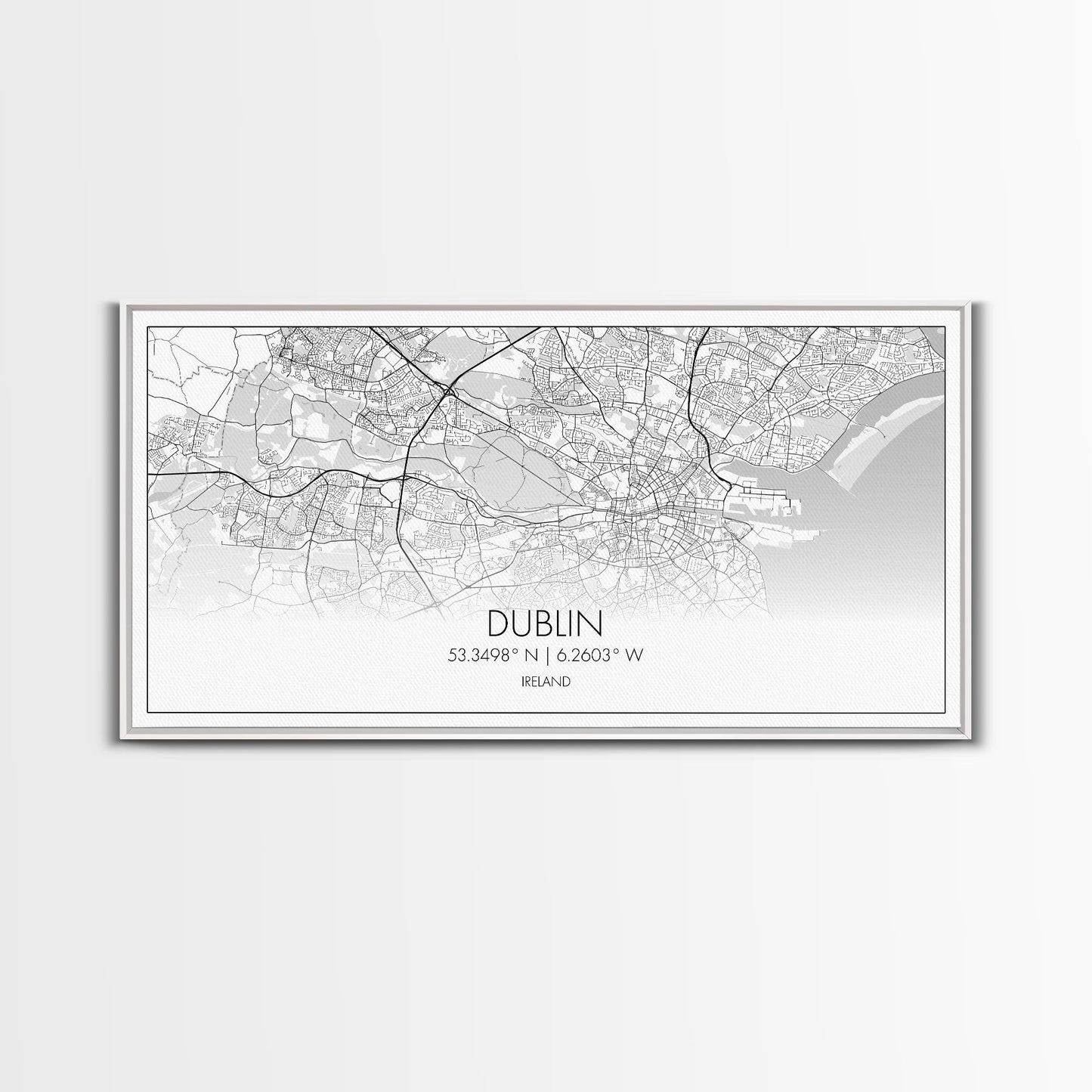 Dublin Street Map, Ireland Map, Map Art, Minimalist Art, Wall Art, Canvas Art, Game Room Décor, Man Cave Wall Décor, Industrial Décor