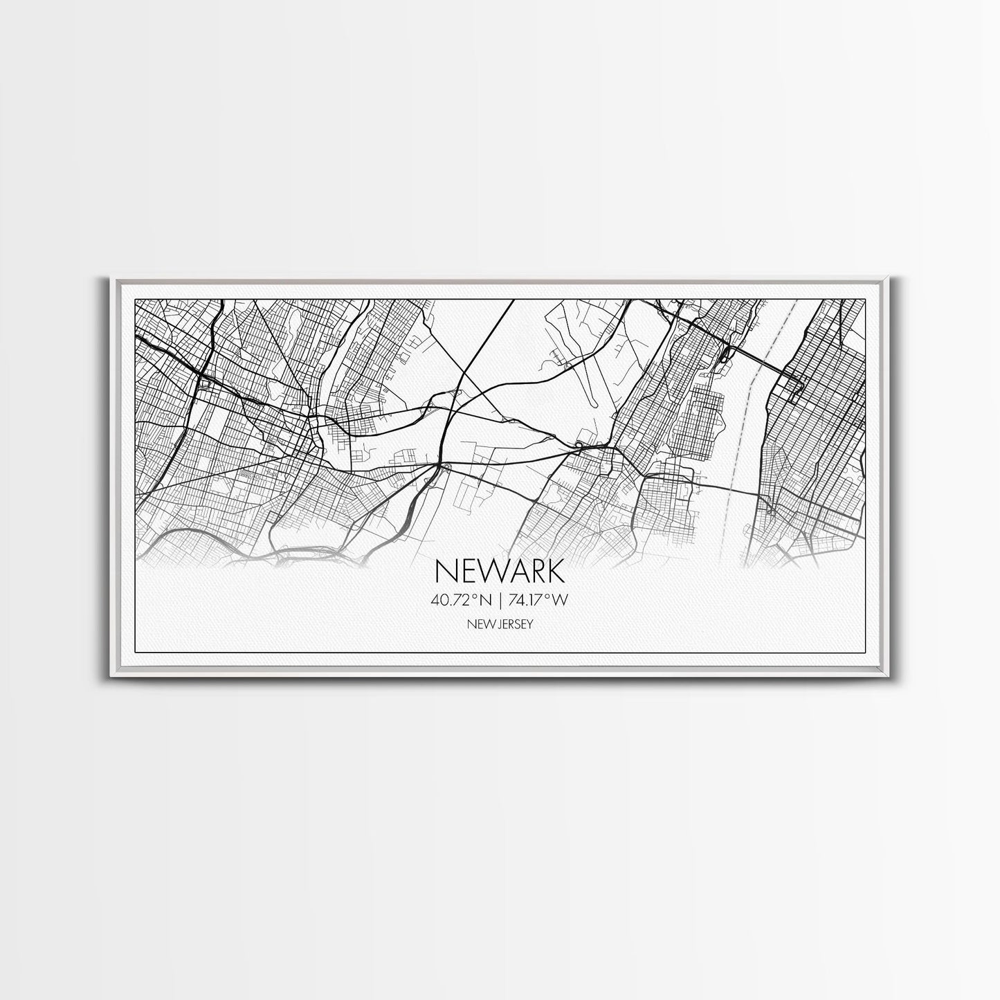 Newark City Map, New Jersey Art, Map Print, Minimalist Wall Art, Wall Art, Canvas Art, Travel Wall Art, Friend Gift, Teen Birthday Gift